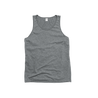 Front Flat Lay of GOEX Unisex and Men's Eco Triblend Tank in Heather Grey