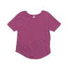Front Flat Lay of GOEX Ladies Eco Triblend Flowy Tee in Berry