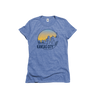Flat Lay of GOEX Ladies KC Scout Eco Triblend Graphic Tee in Light Blue