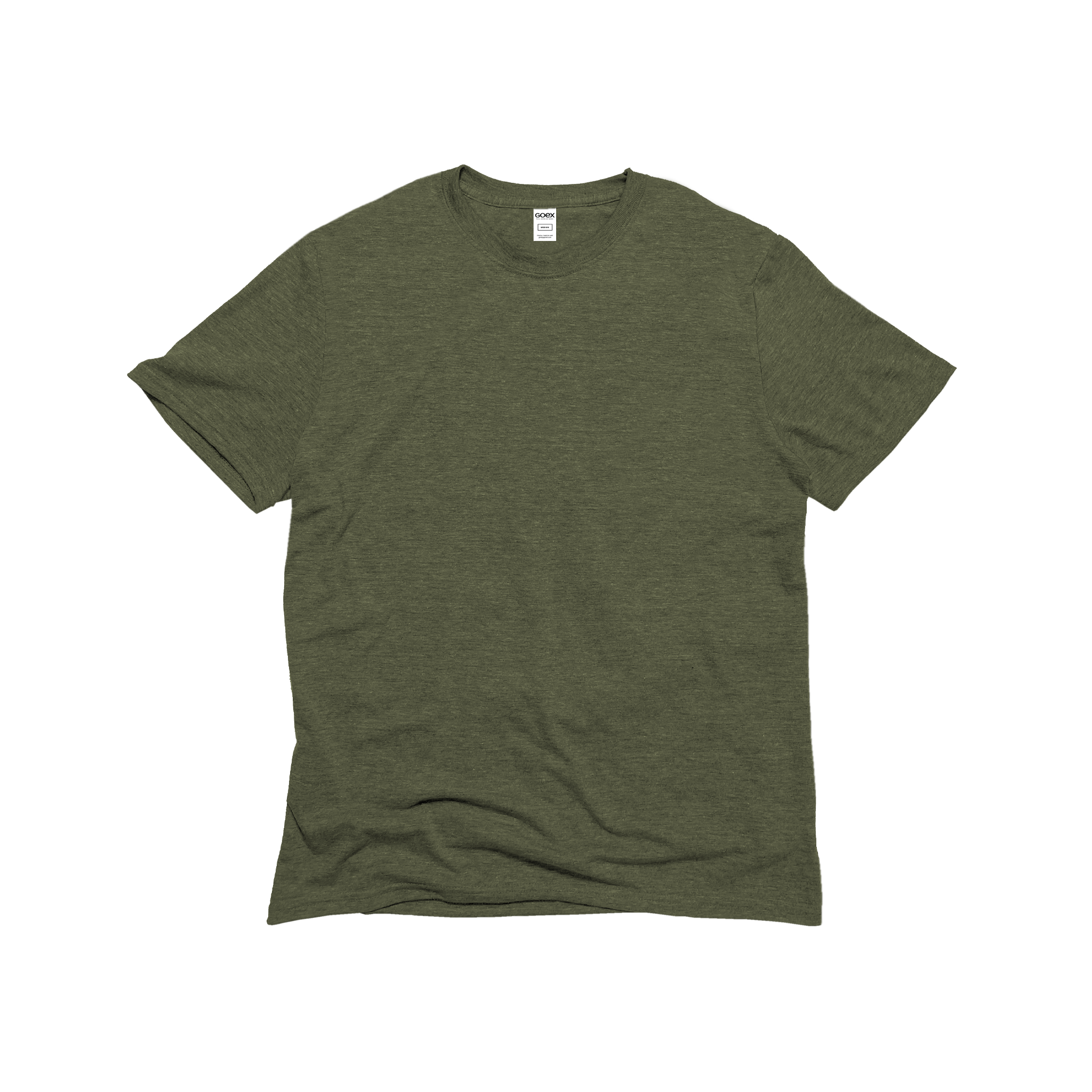 Front Flat Lay of GOEX Unisex and Men's Eco Triblend Tee in Olive