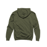 Back Flat Lay of GOEX Unisex and Men's Fleece Hoodie in Olive