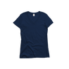 Front Flat Lay of GOEX Ladies Cotton V Neck in Navy