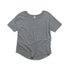 Front Flat Lay of GOEX Ladies Eco Triblend Flowy Tee in Heather Grey