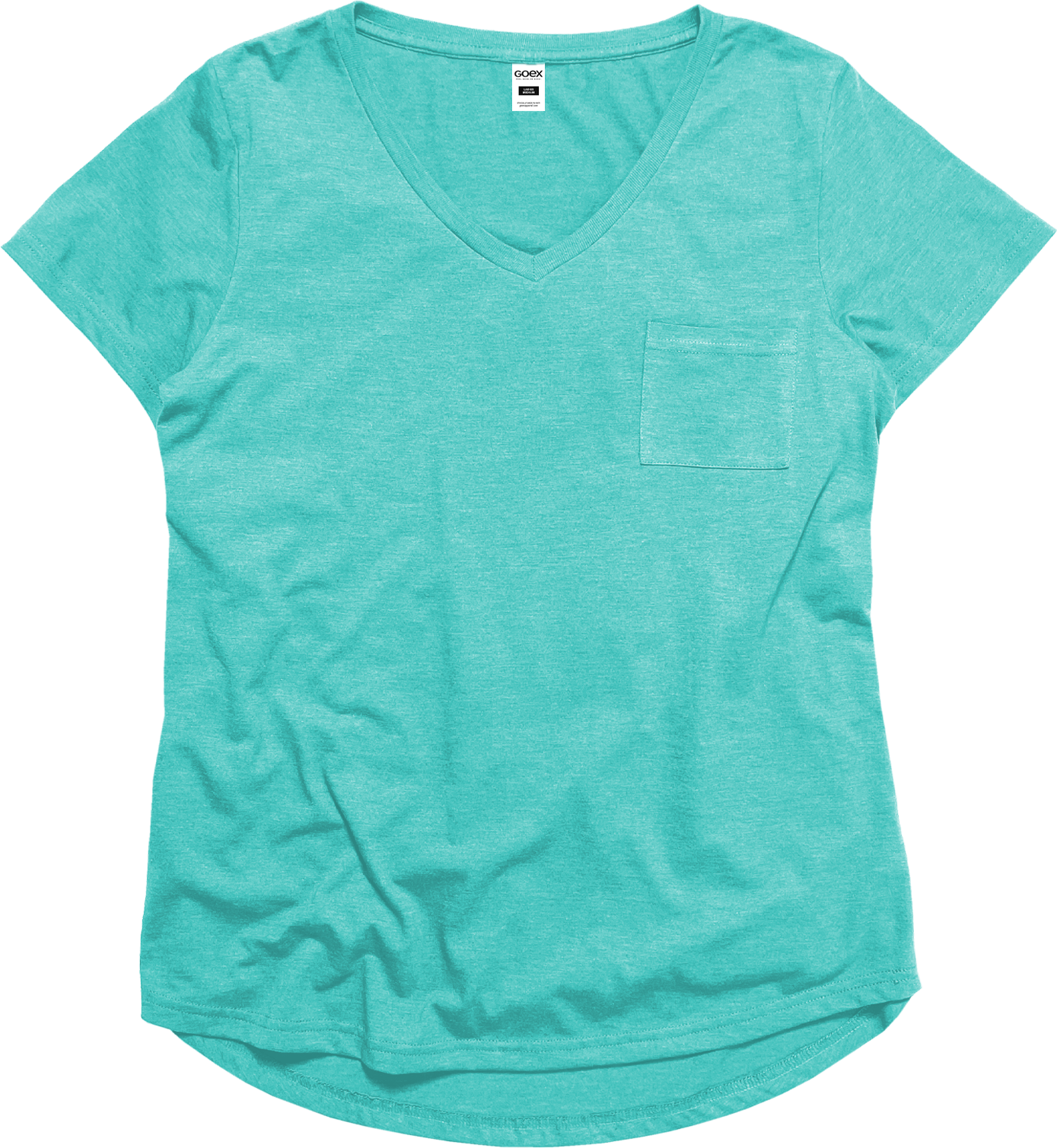 Ladies Eco-Triblend Drop Hem V-Neck Pocket Tee
