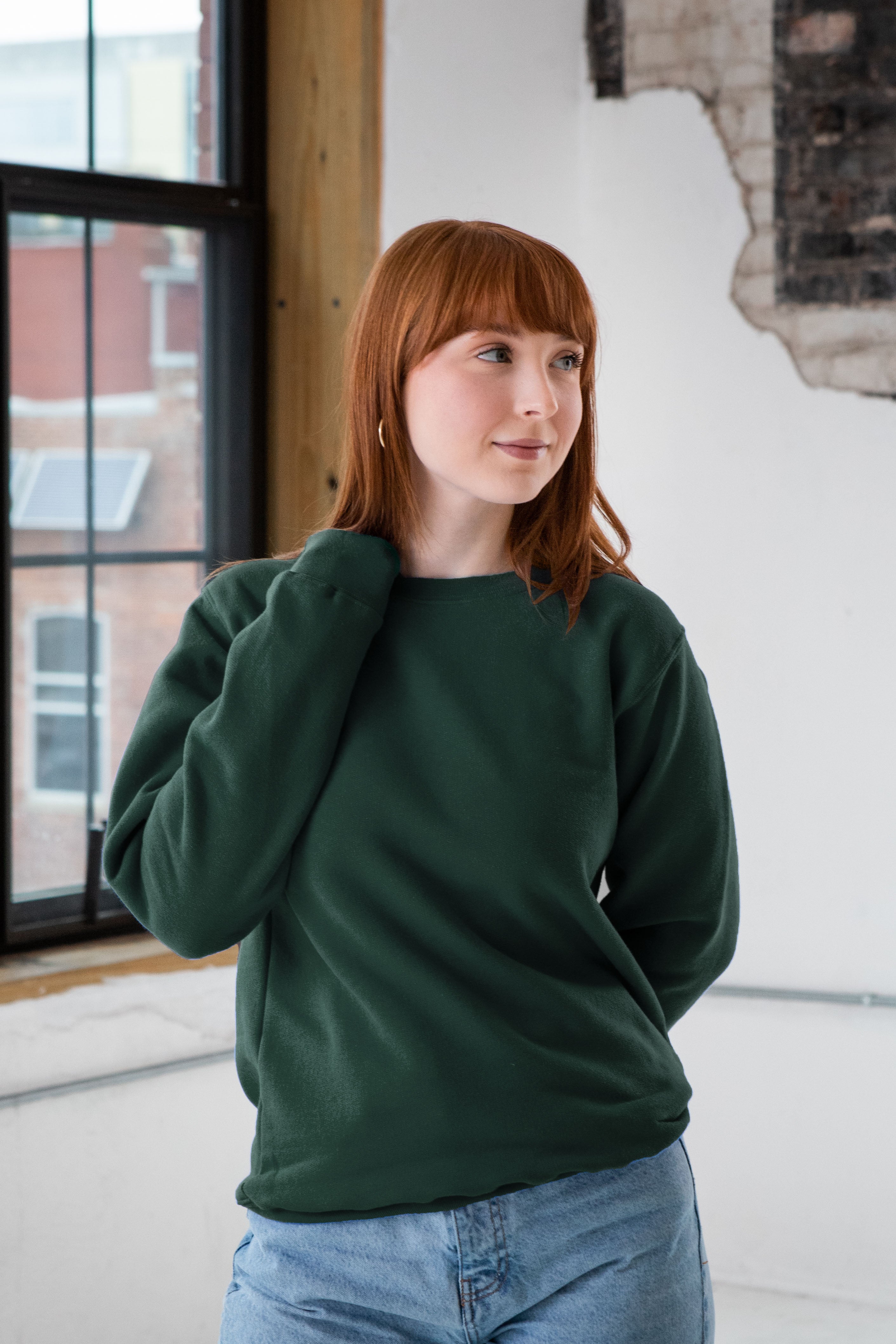 Unisex Heathered Fleece Crew