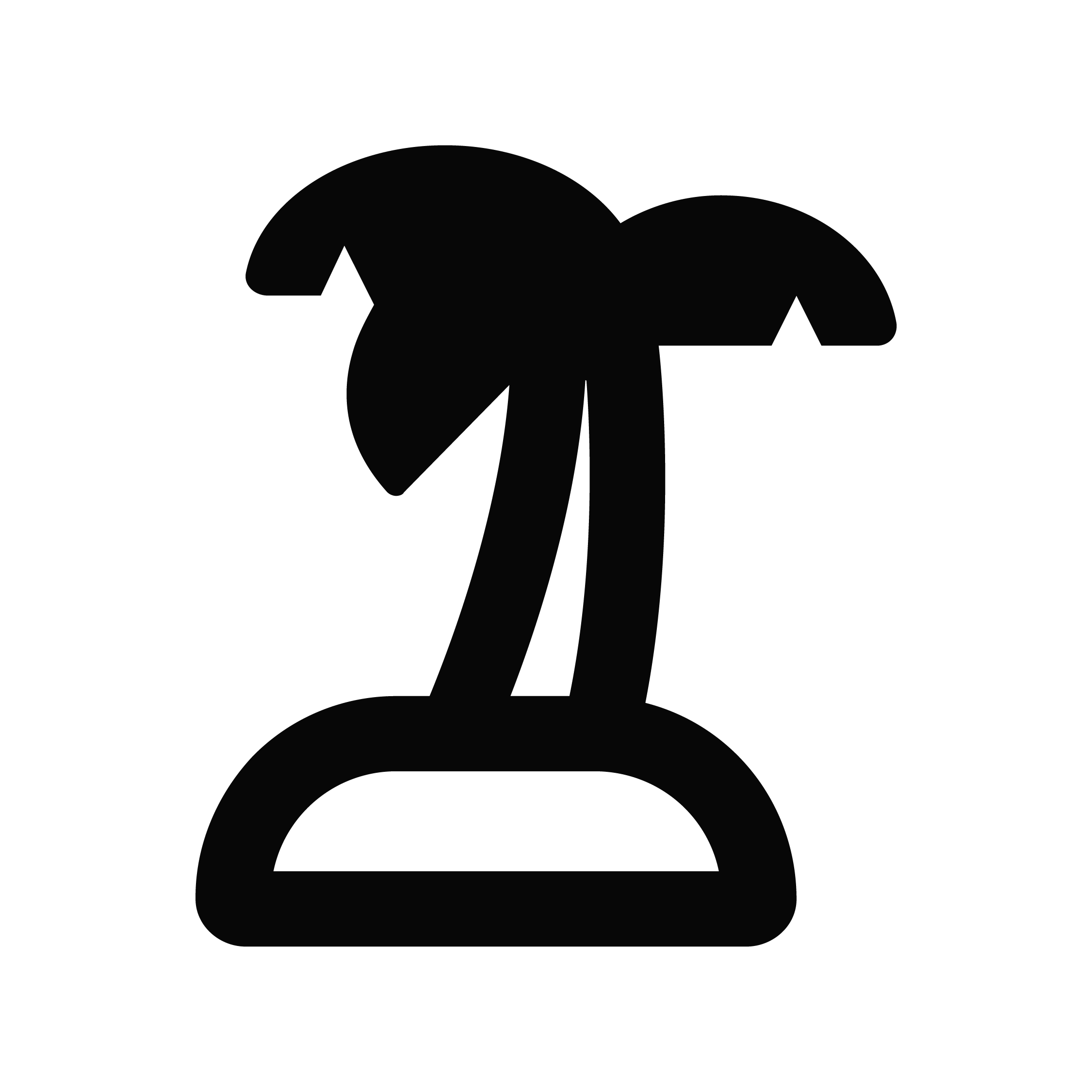 Palm tree on an island
