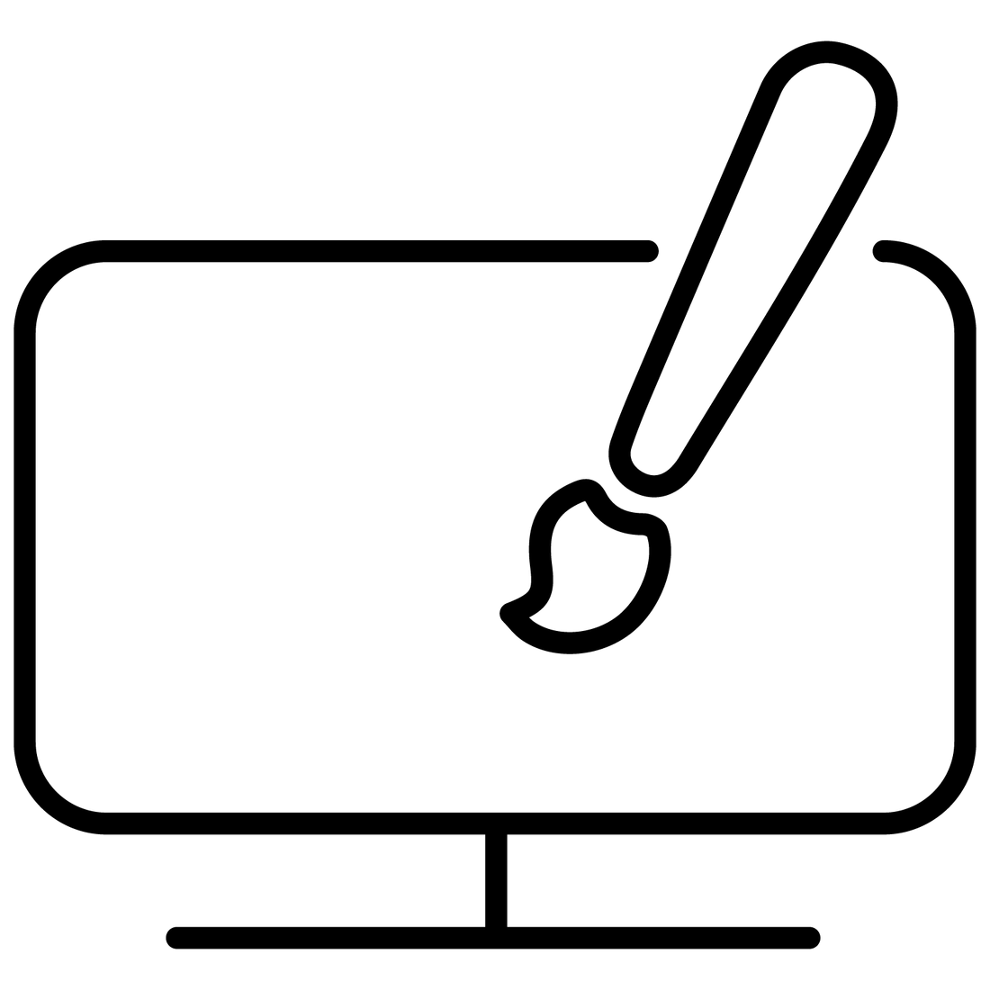 Illustration of computer screen with paintbrush