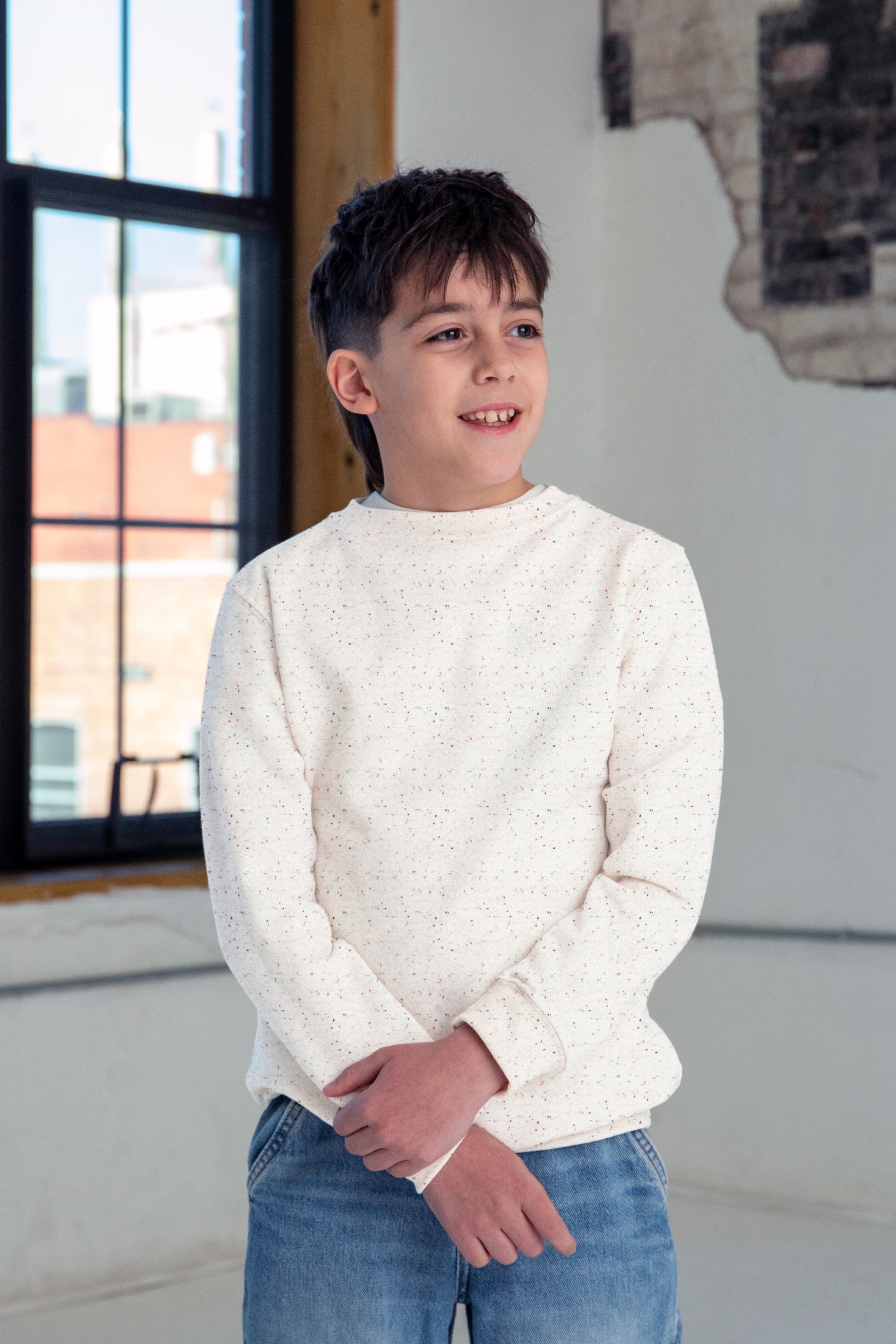 Youth Heathered Fleece Crew