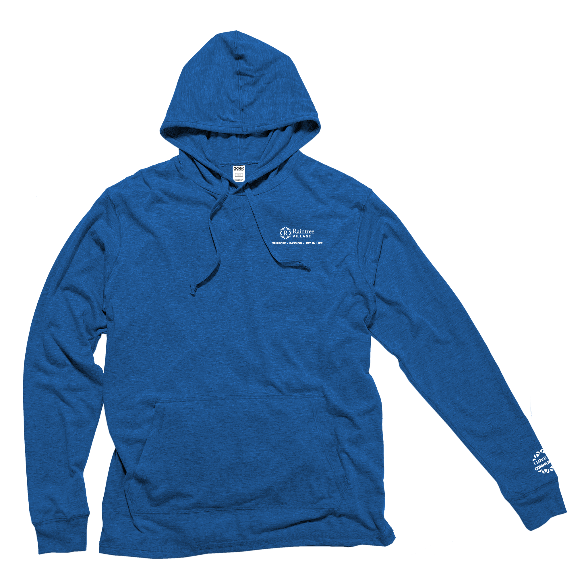 Raintree Village Unisex Royal Hooded Tee