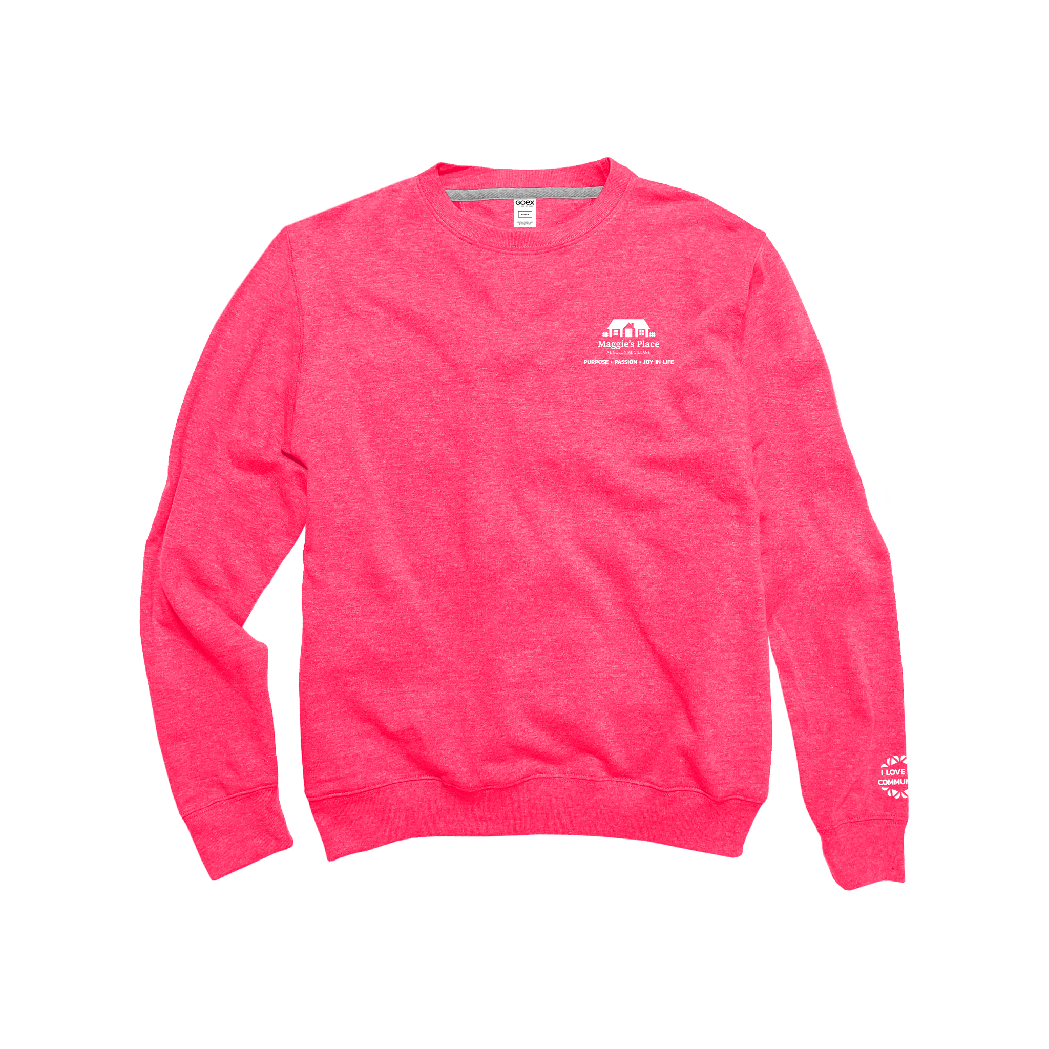 Maggie's Place Unisex Neon Pink Fleece Crew