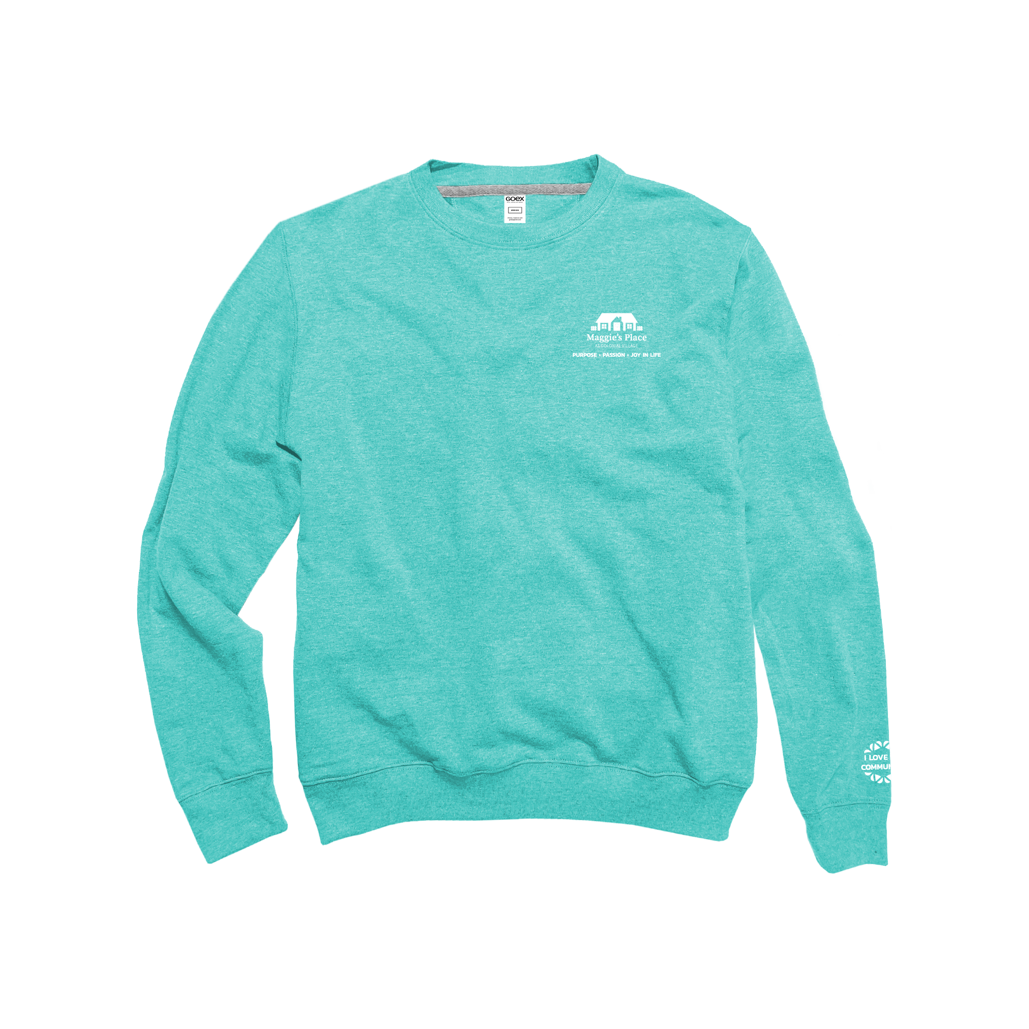 Maggie's Place Unisex Teal Fleece Crew