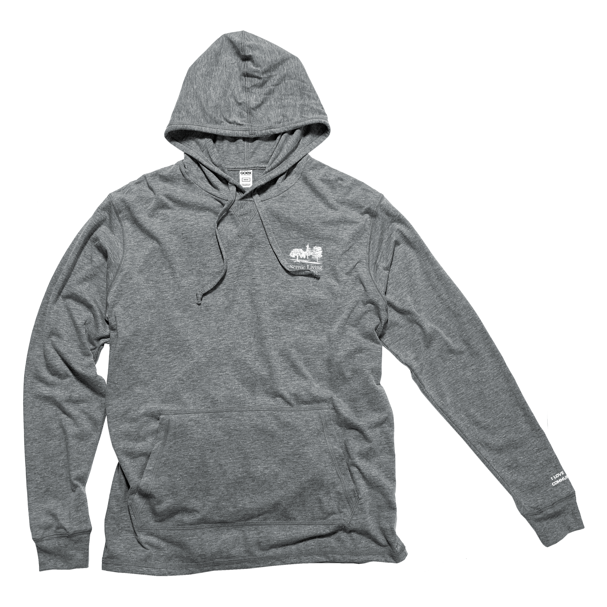 Scenic Living Unisex Heather Grey Hooded Tee