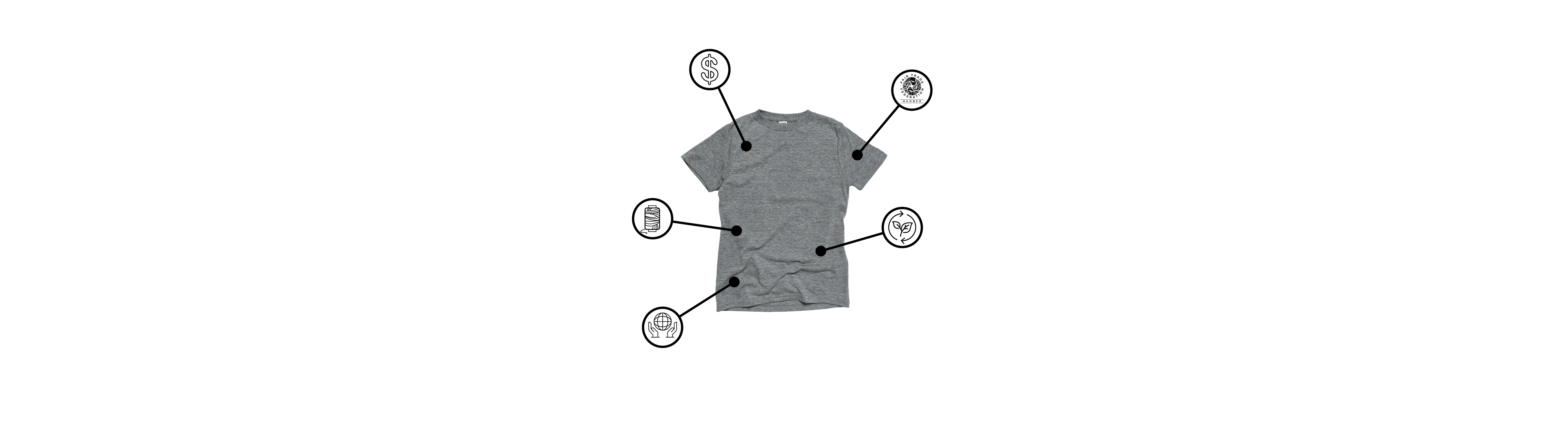 Flat Lay of GOEX Youth Eco Triblend Tee in Heather Grey with Icons