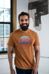 Male Model wearing GOEX Unisex and Men's Arizona Eco Triblend Graphic Tee in Amber