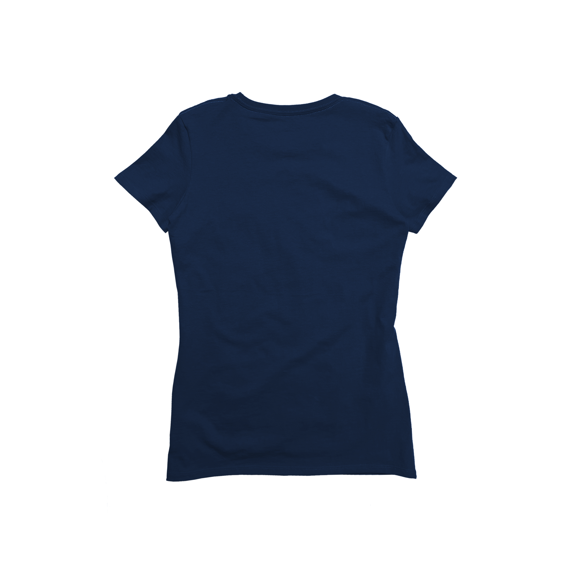 Back Flat Lay of GOEX Ladies Cotton V Neck in Navy