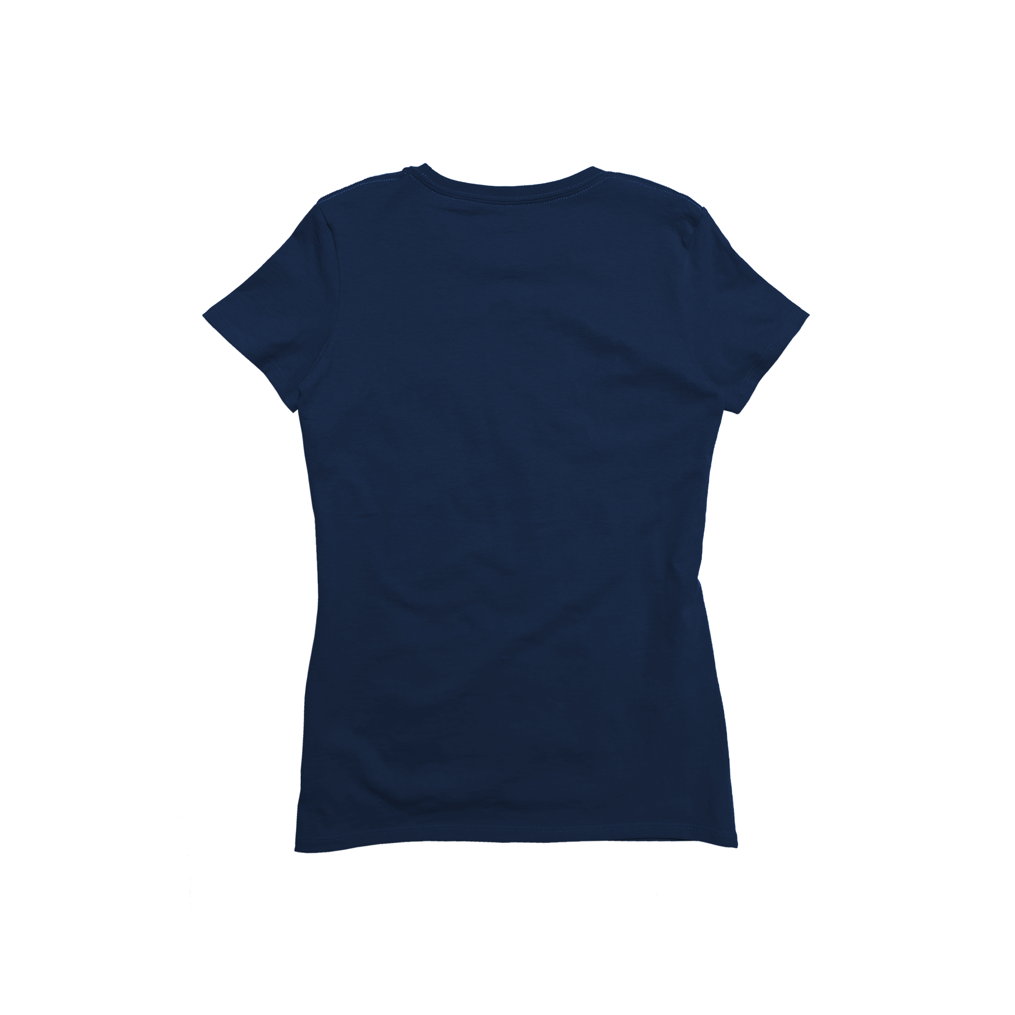 Back Flat Lay of GOEX Ladies Cotton V Neck in Navy