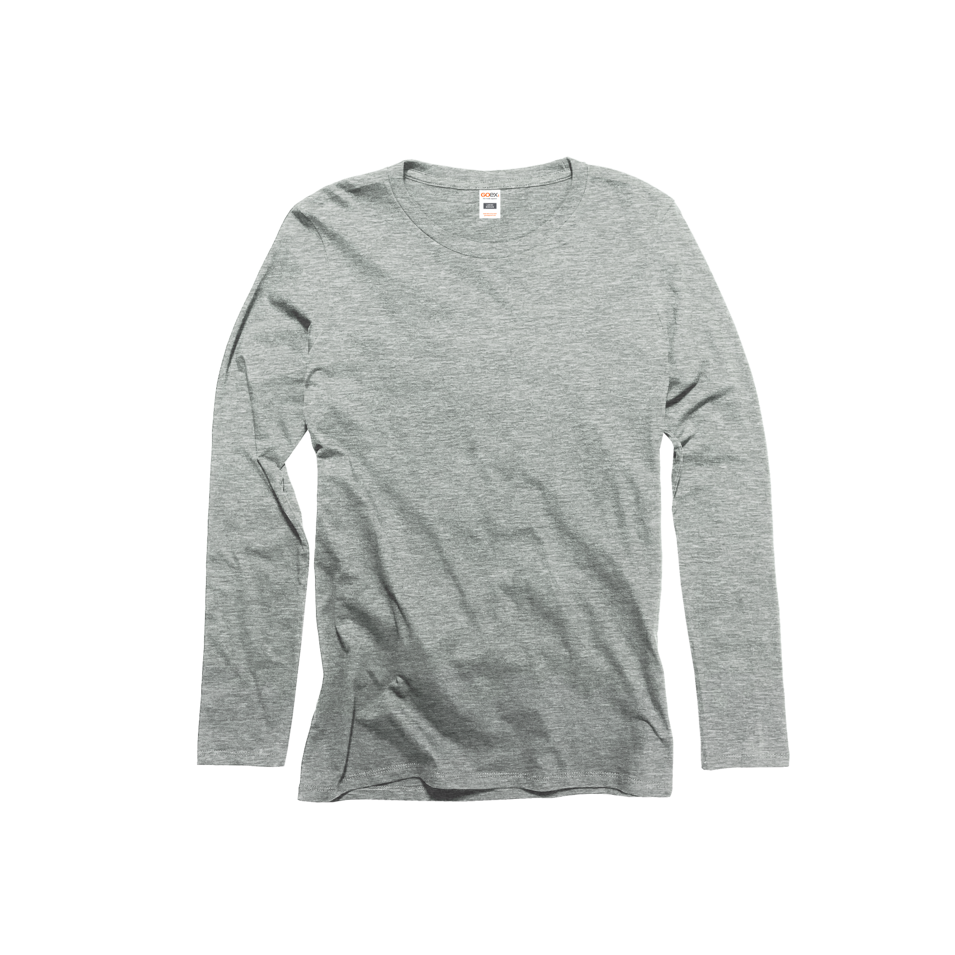 Front Flat Lay of GOEX Ladies Premium Cotton LS Tee in Oxford