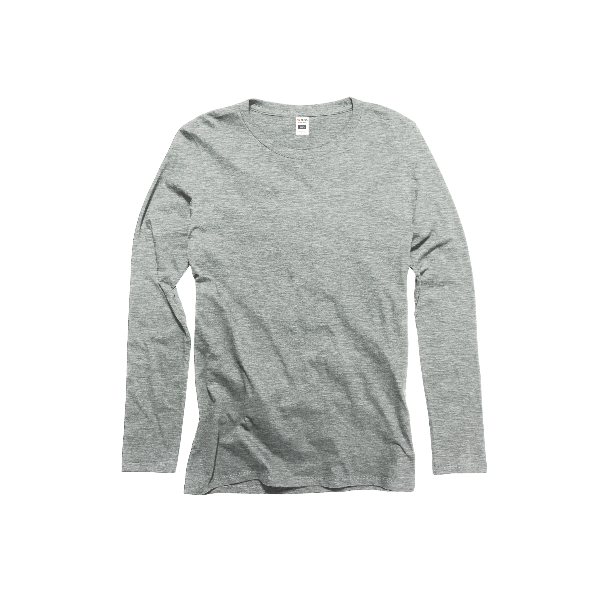 Front Flat Lay of GOEX Ladies Premium Cotton LS Tee in Oxford