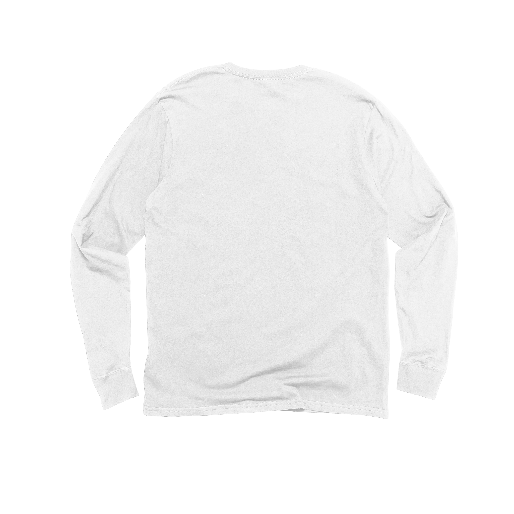 Back Flat Lay of GOEX Unisex and Men's Premium Cotton LS Tee in White