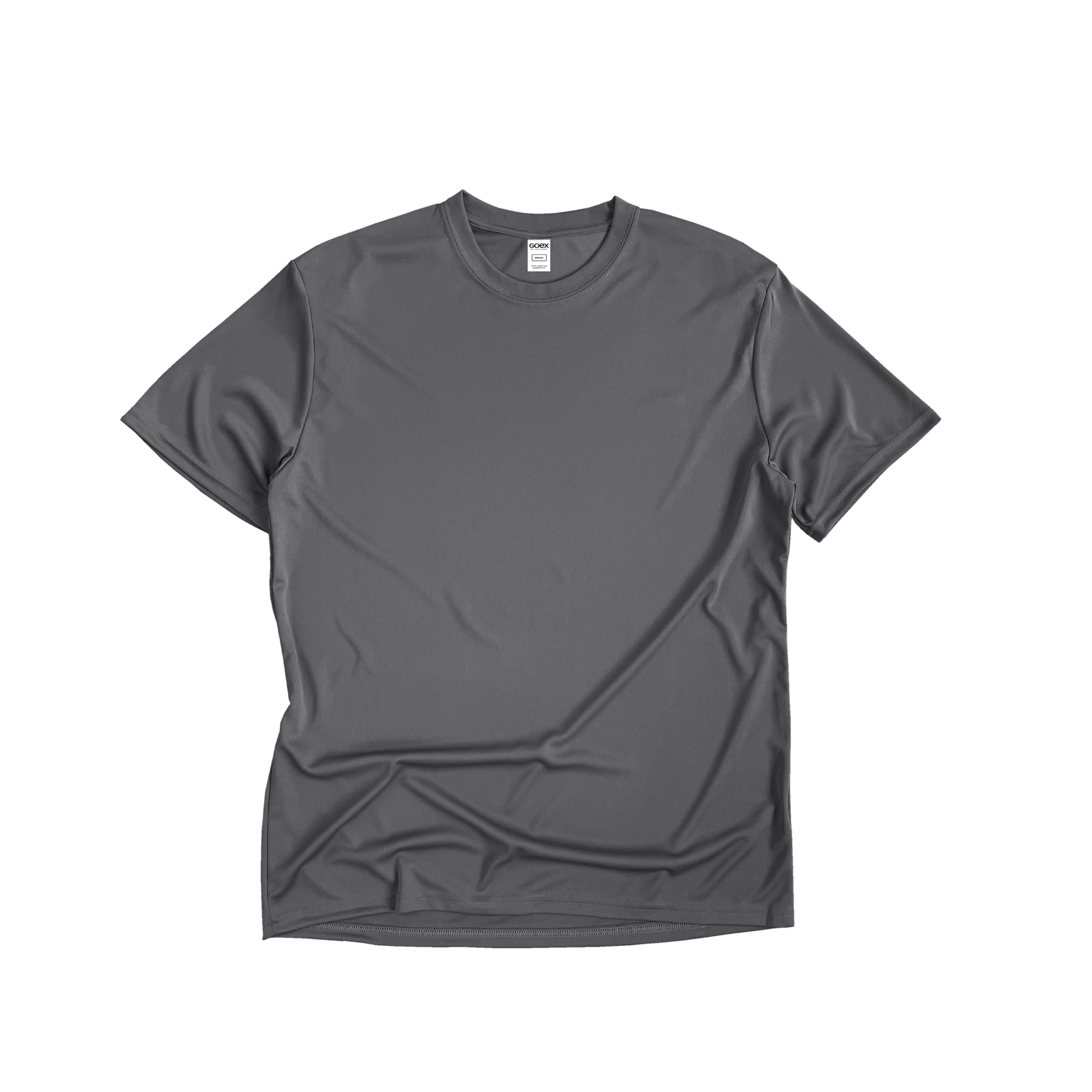 Flat Lay of GOEX Unisex and Men's Eco Poly Tee in Grey