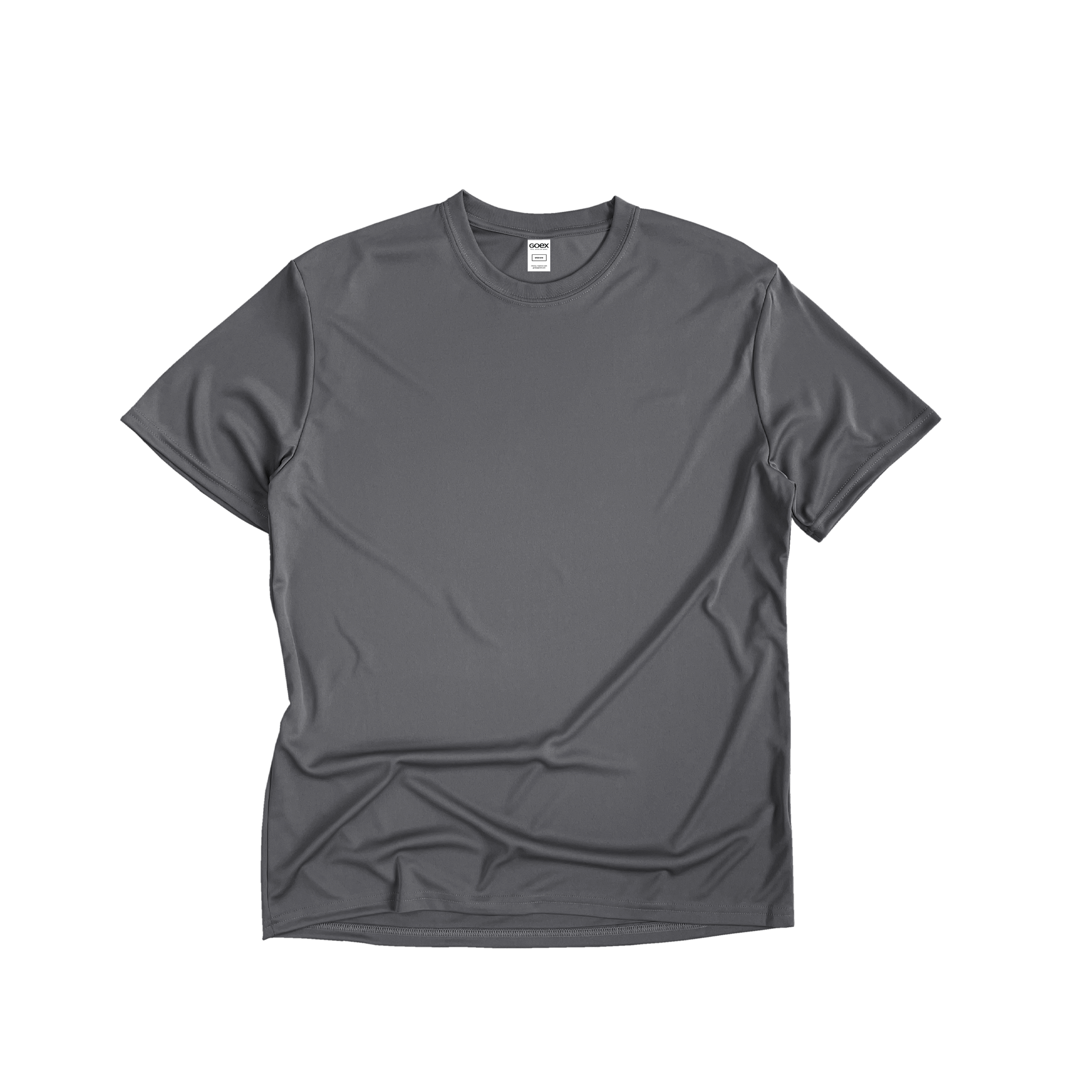 Flat Lay of GOEX Unisex and Men's Eco Poly Tee in Grey