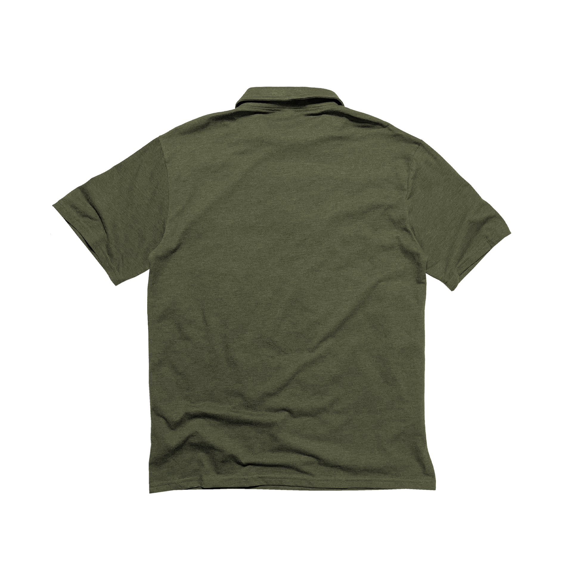 Back Flat Lay of GOEX Unisex and Men's Eco Triblend Polo in Olive