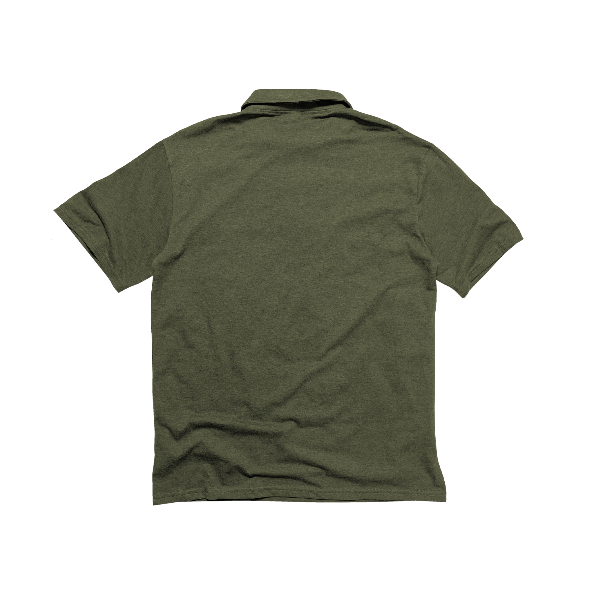 Back Flat Lay of GOEX Unisex and Men's Eco Triblend Polo in Olive