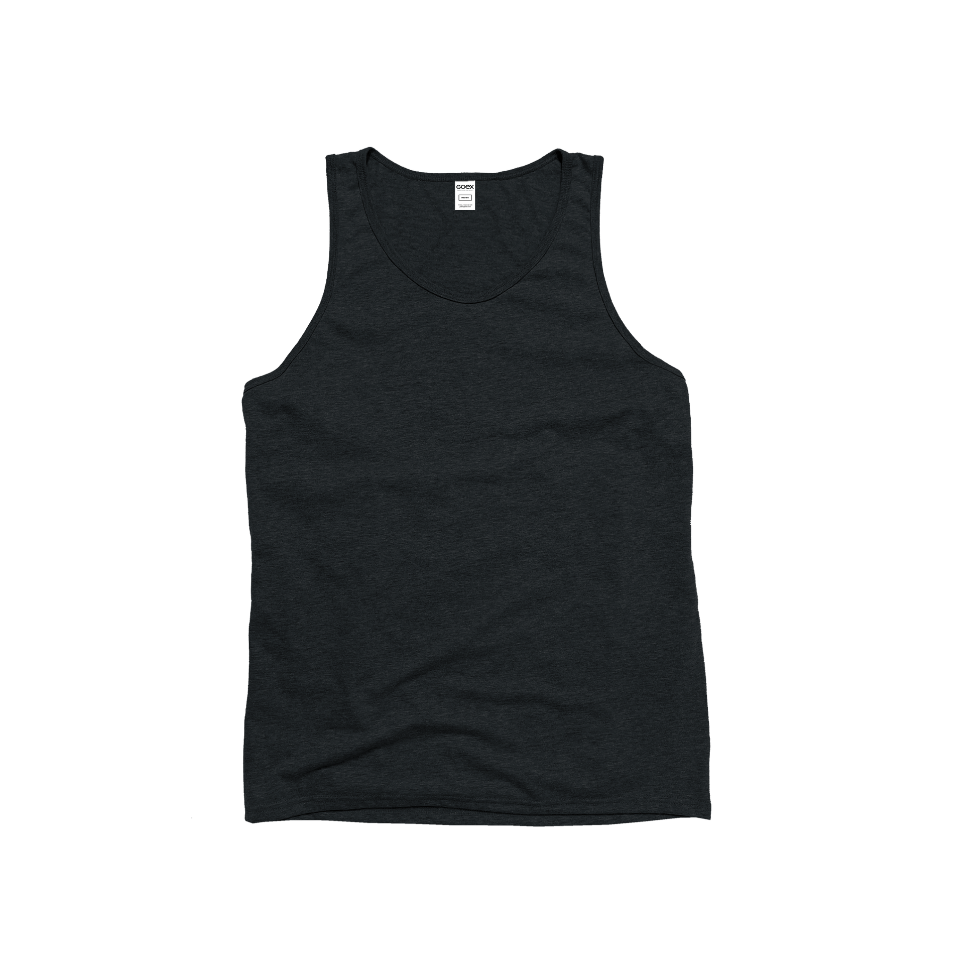 Front Flat Lay of GOEX Unisex and Men's Eco Triblend Tank in Charcoal