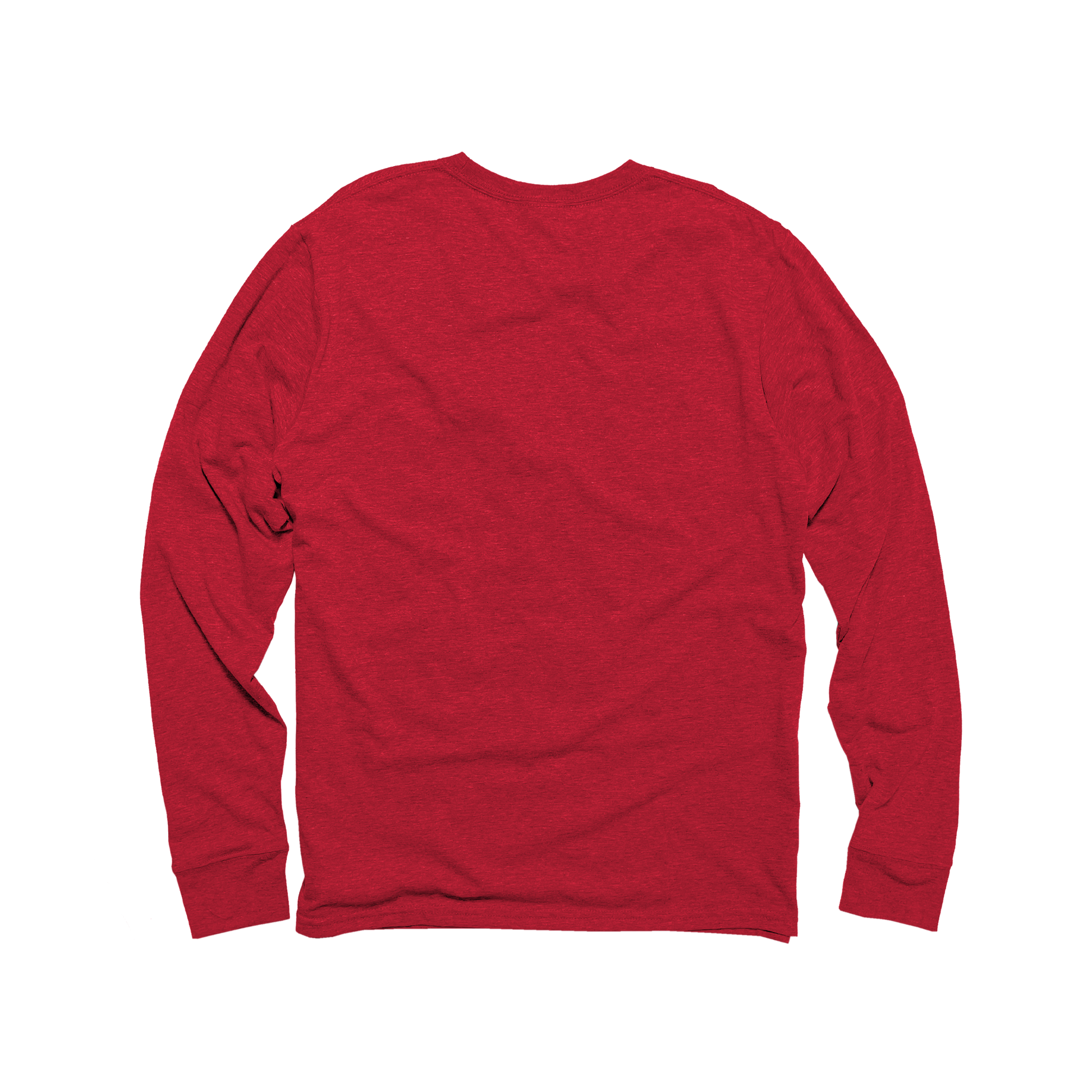 Back Flat Lay of GOEX Unisex and Men's Eco Triblend LS Tee in Red