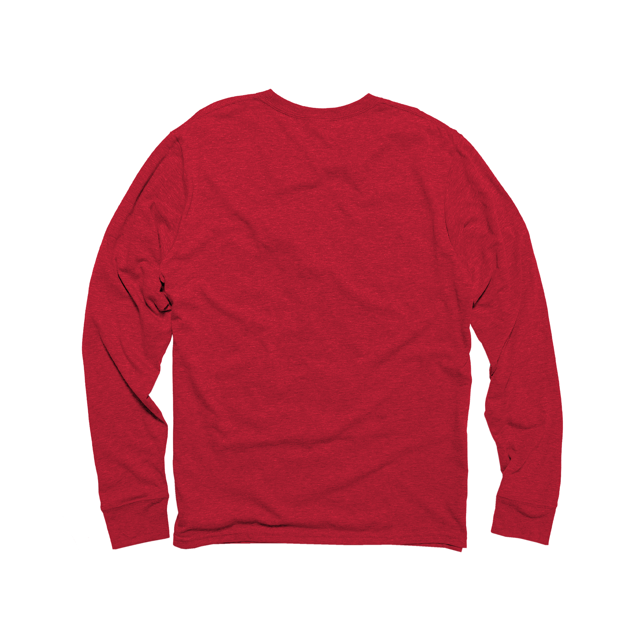 Back Flat Lay of GOEX Unisex and Men's Eco Triblend LS Tee in Red