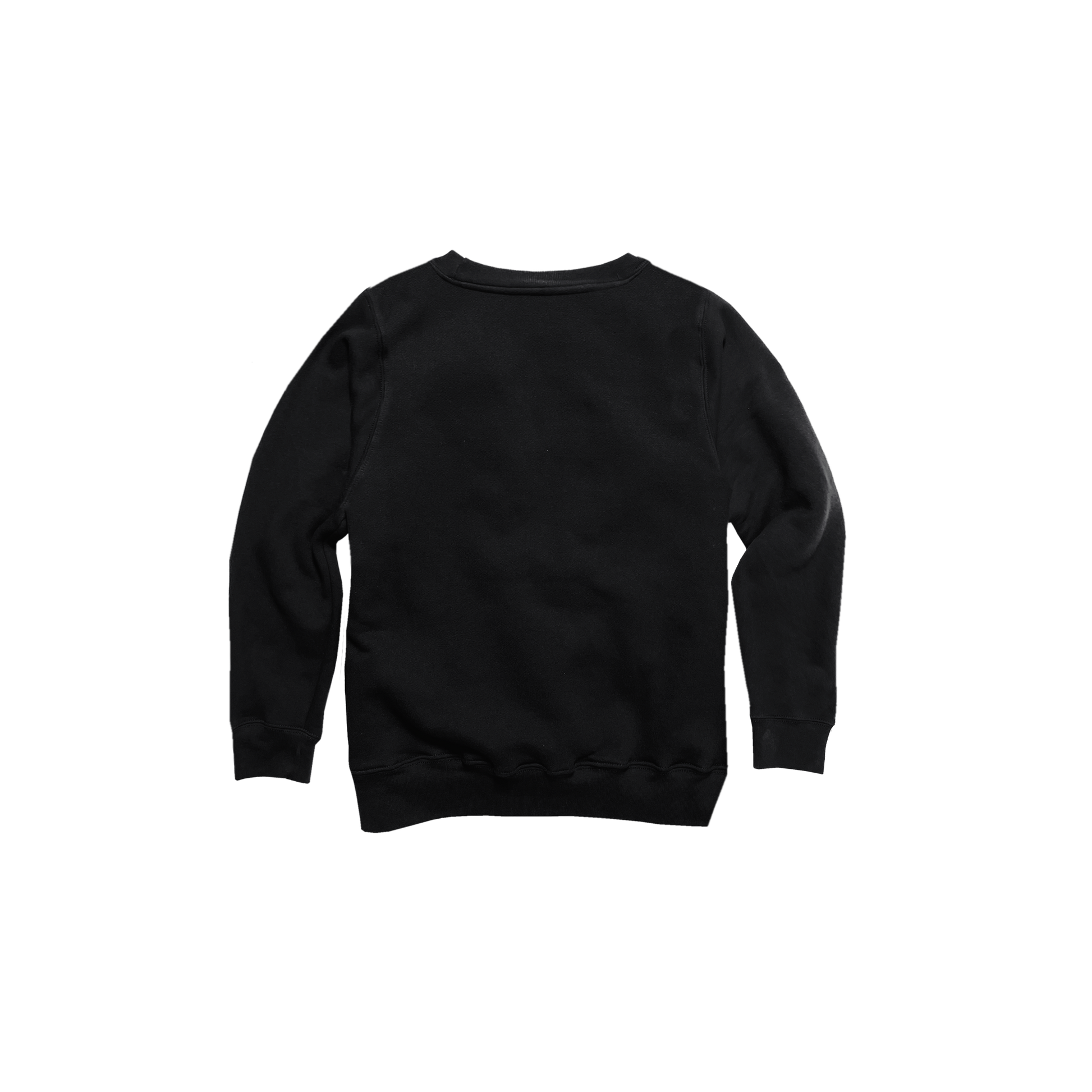Back Flat Lay of GOEX Youth Fleece Crew in Black