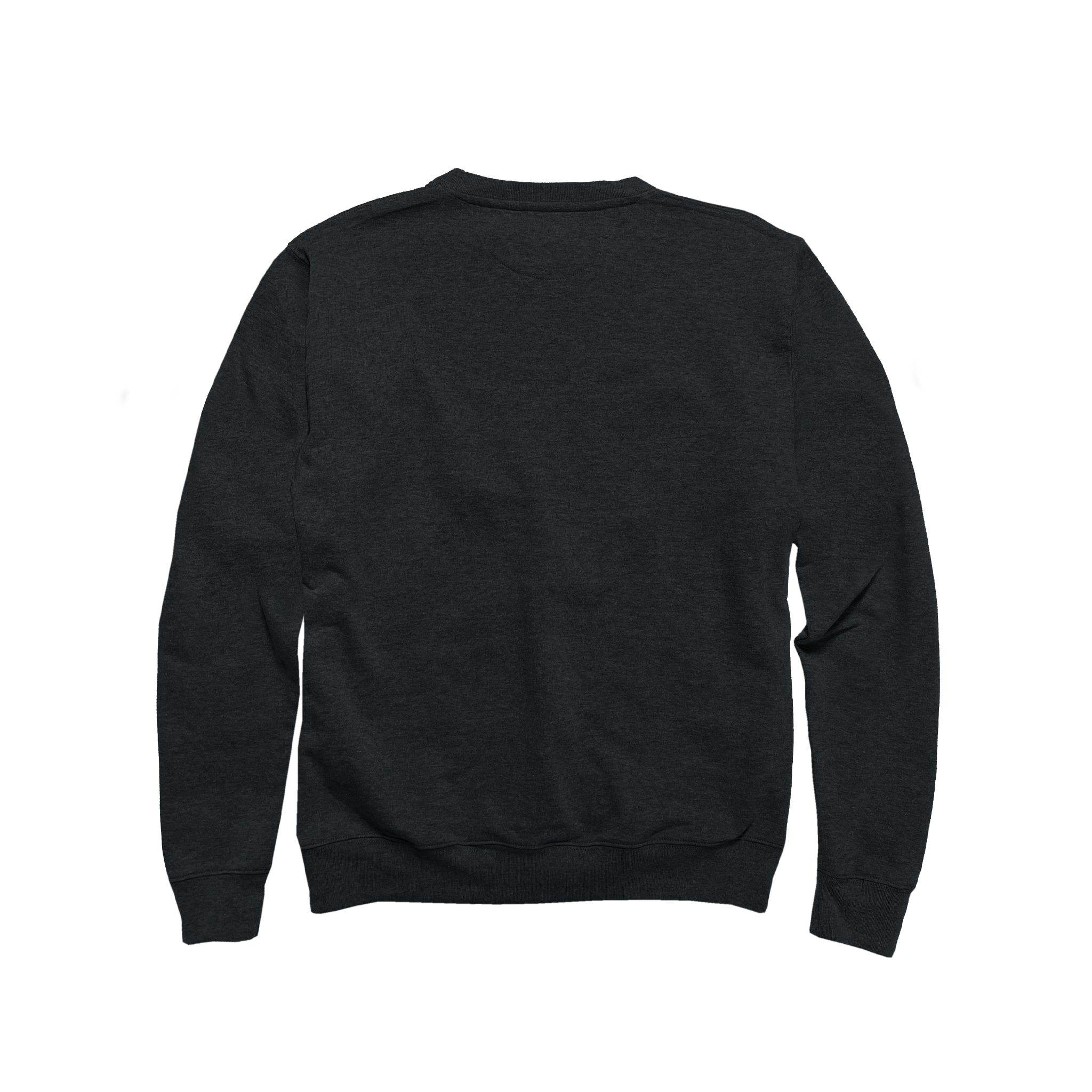 Back Flat Lay of GOEX Unisex and Men's Fleece Crew in Charcoal