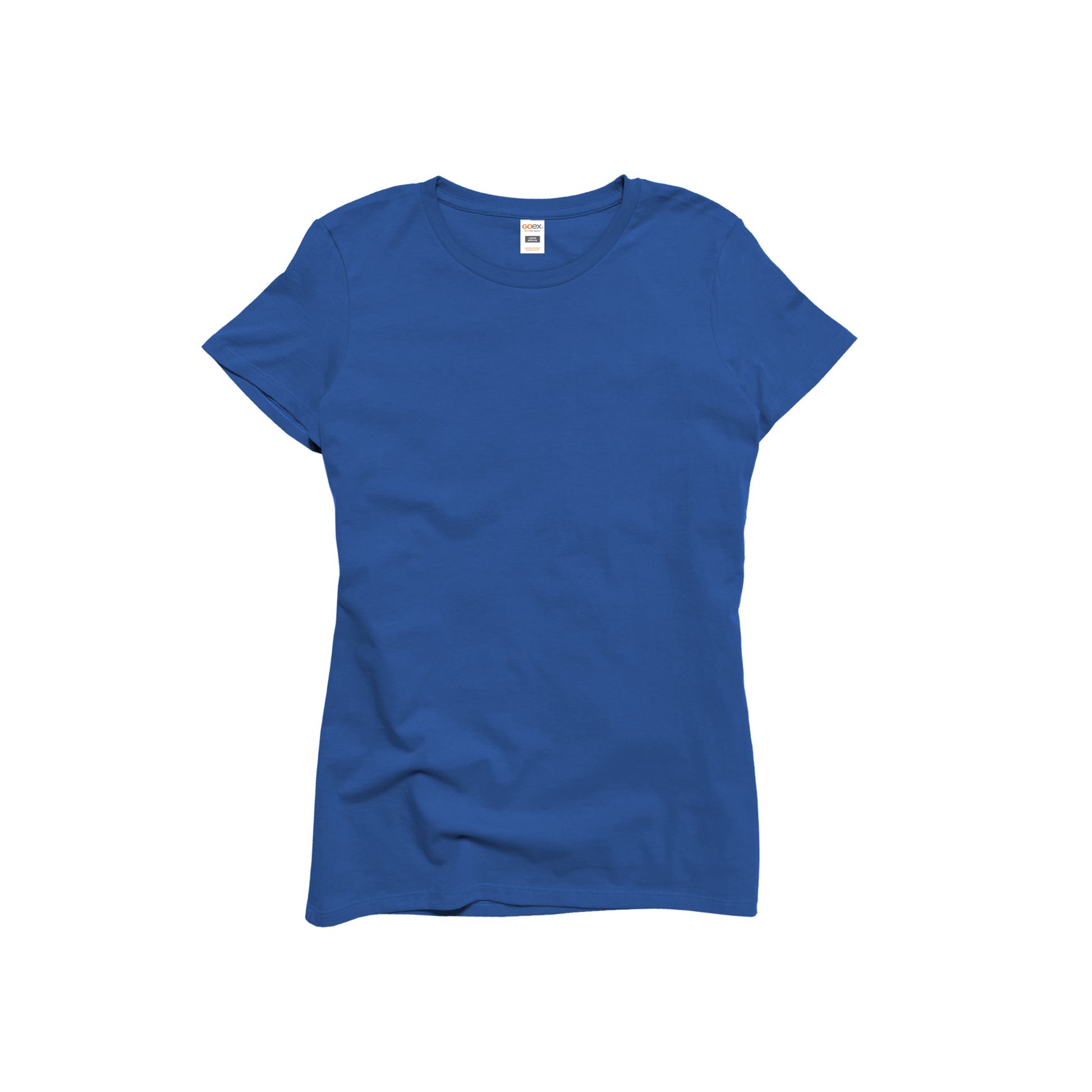 Front Flat Lay of GOEX Ladies Cotton Tee in Royal