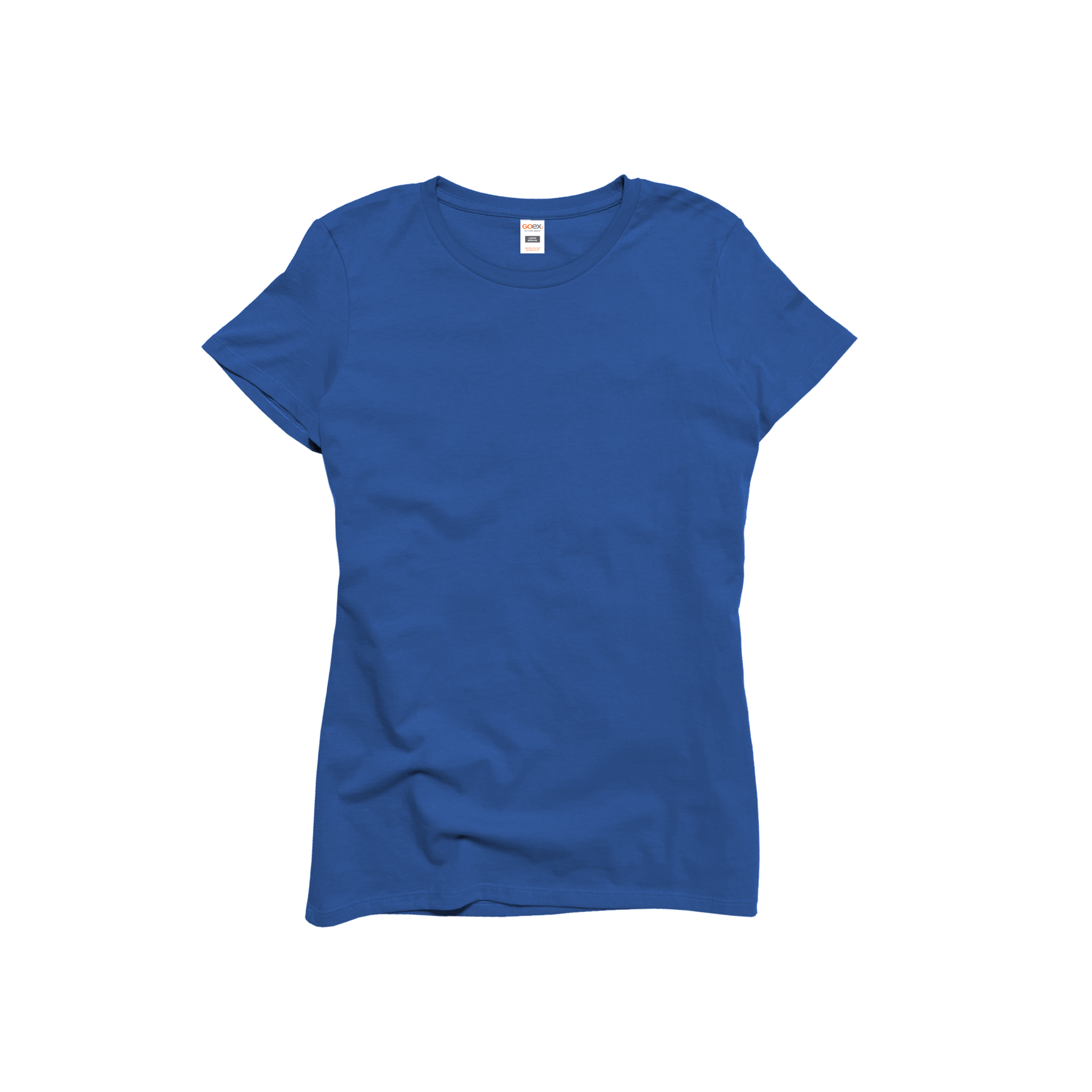 Front Flat Lay of GOEX Ladies Cotton Tee in Royal
