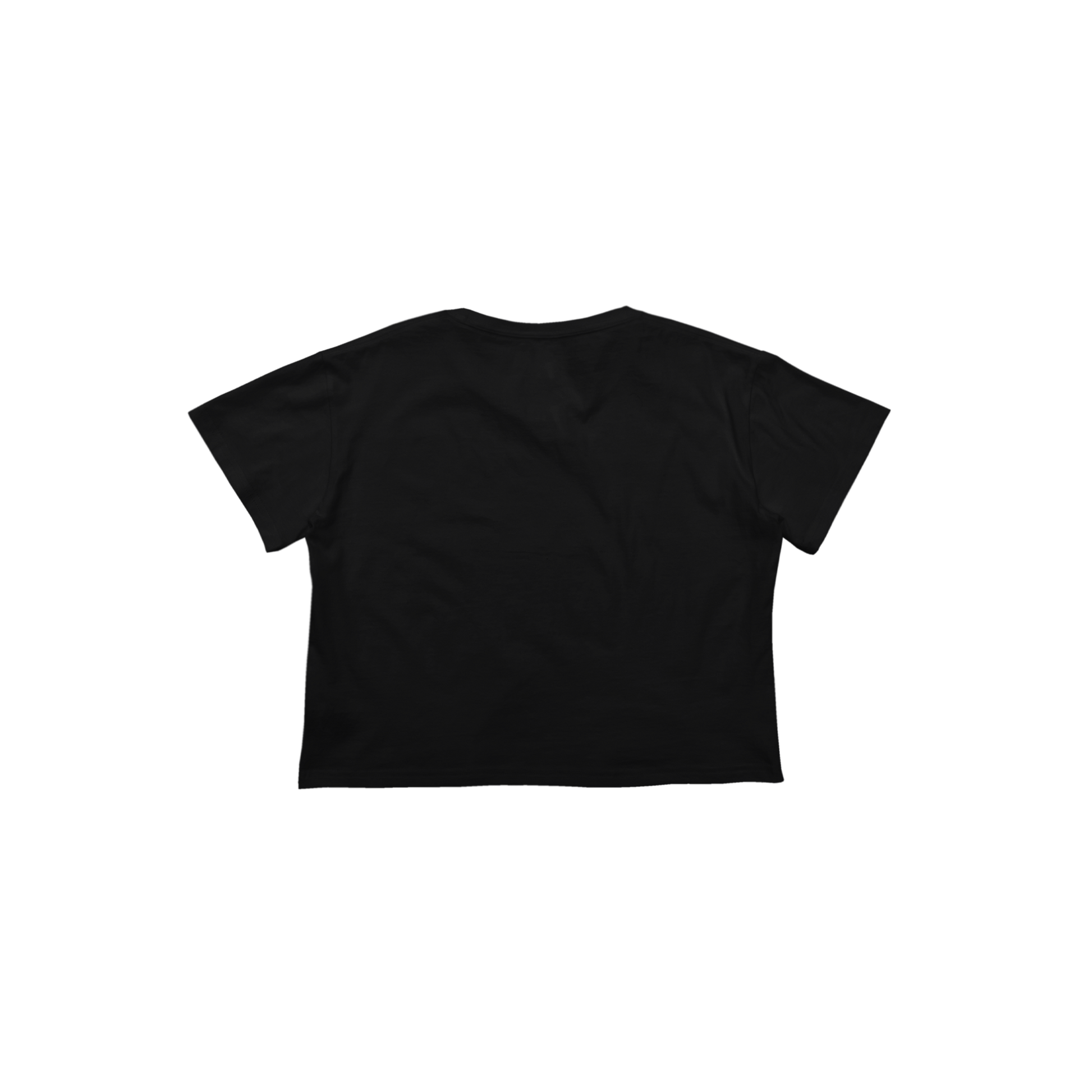 Back Flat Lay of GOEX Ladies Cotton Crop Tee in Black
