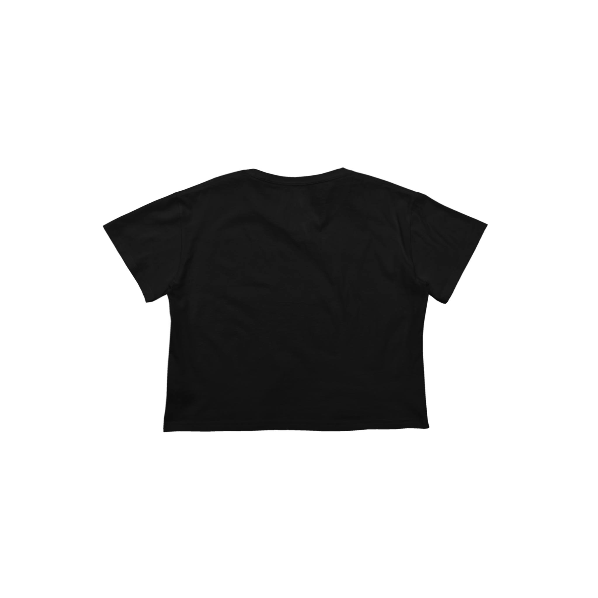 Back Flat Lay of GOEX Ladies Cotton Crop Tee in Black