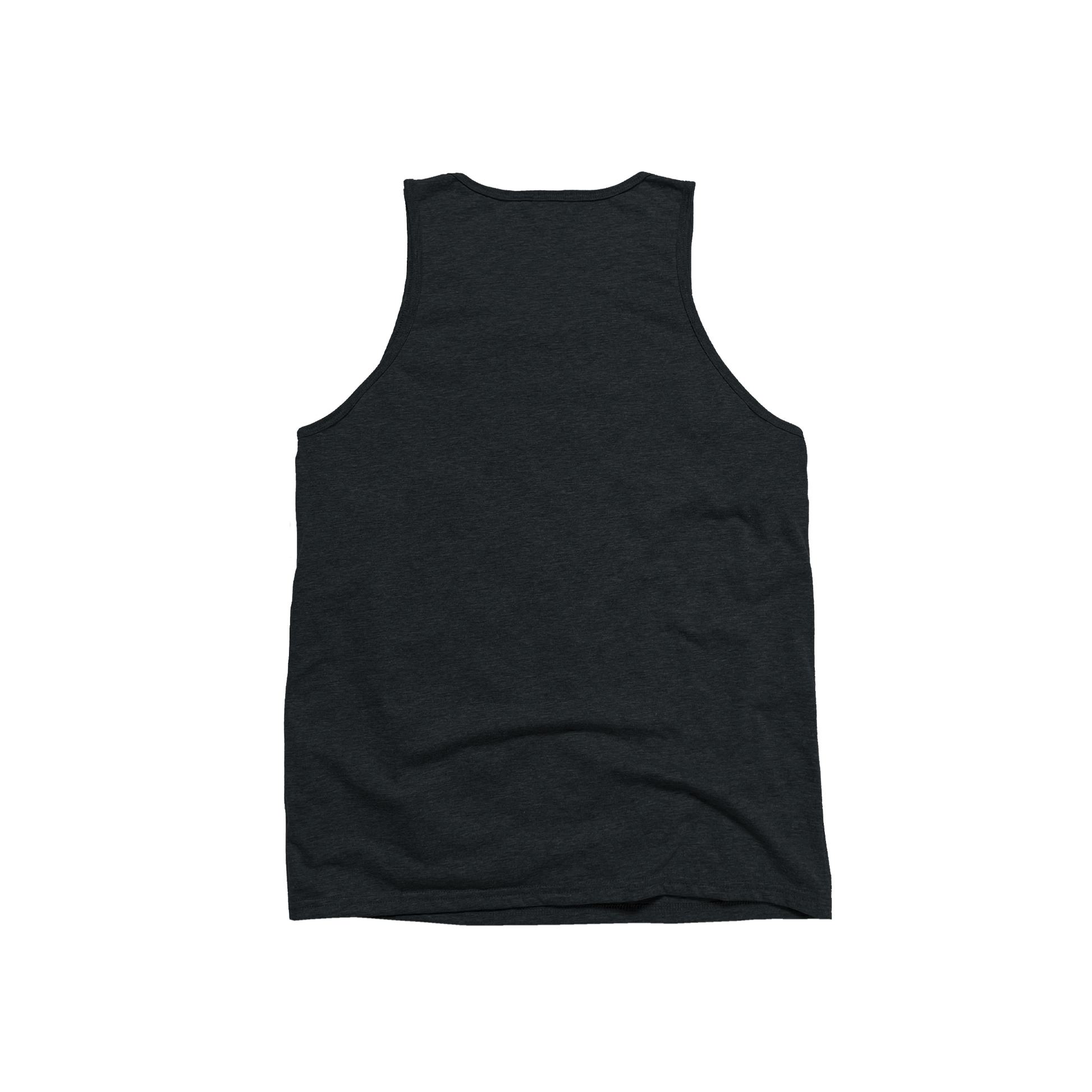Back Flat Lay of GOEX Unisex and Men's Eco Triblend Tank in Charcoal