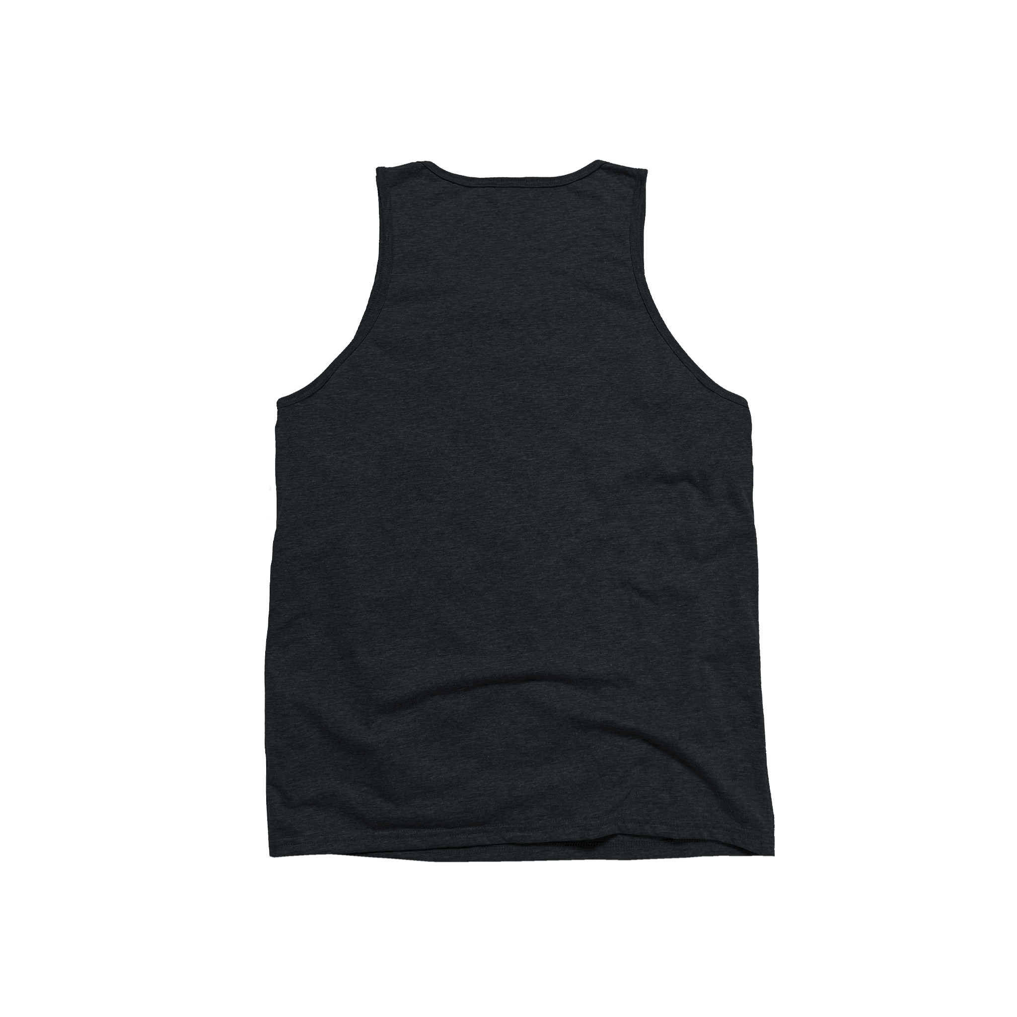 Back Flat Lay of GOEX Unisex and Men's Eco Triblend Tank in Charcoal