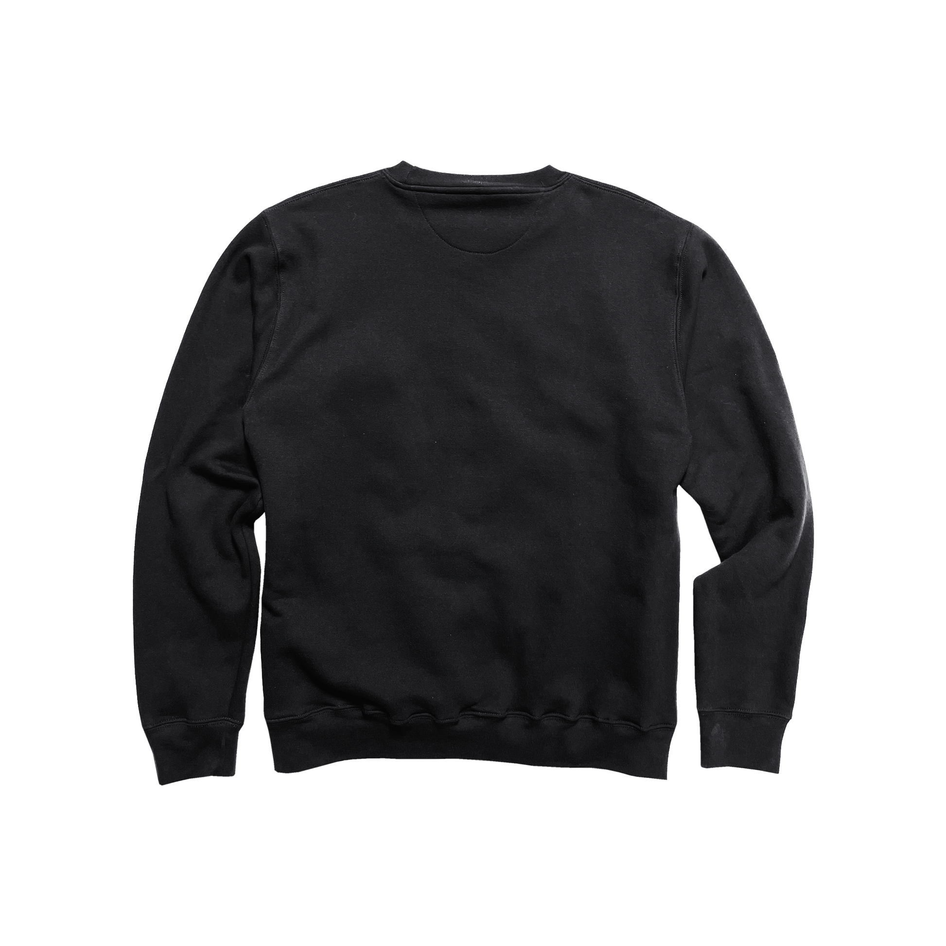 Back Flat Lay of GOEX Unisex and Men's Fleece Crew in Black