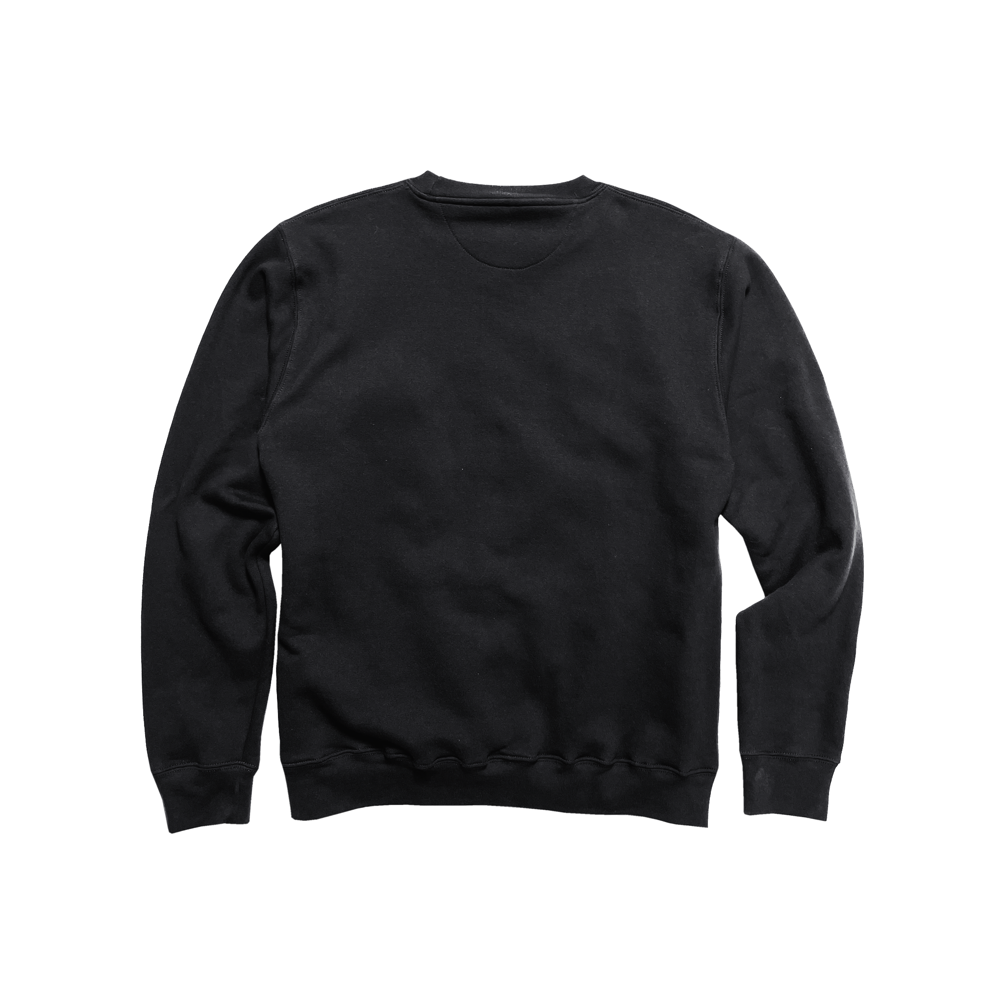 Back Flat Lay of GOEX Unisex and Men's Fleece Crew in Black