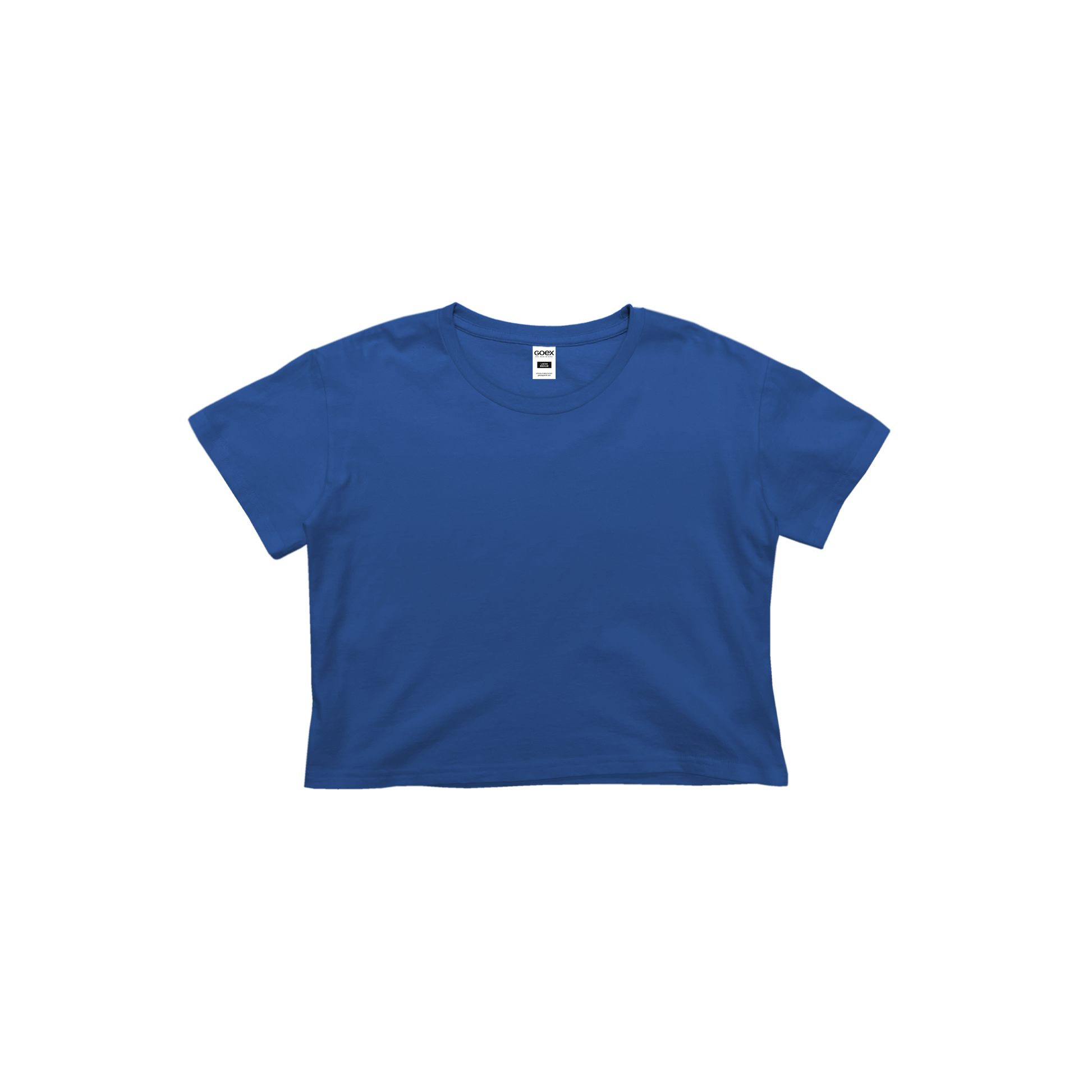 Front Flat Lay of GOEX Ladies Cotton Crop Tee in Royal