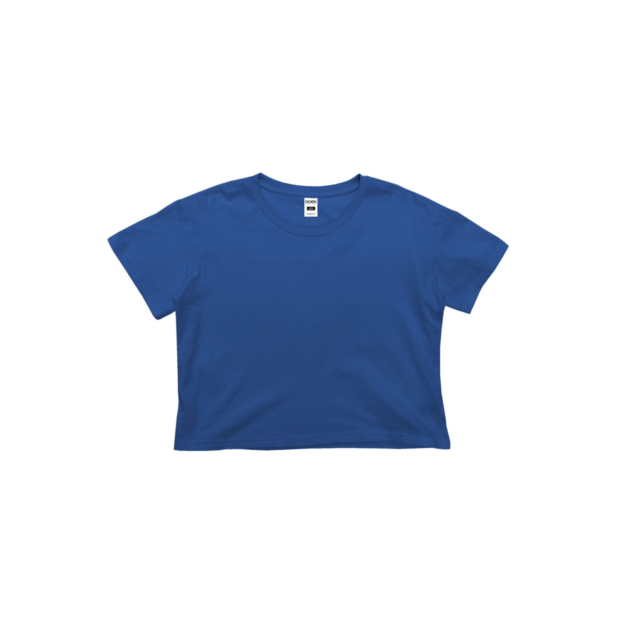 Front Flat Lay of GOEX Ladies Cotton Crop Tee in Royal