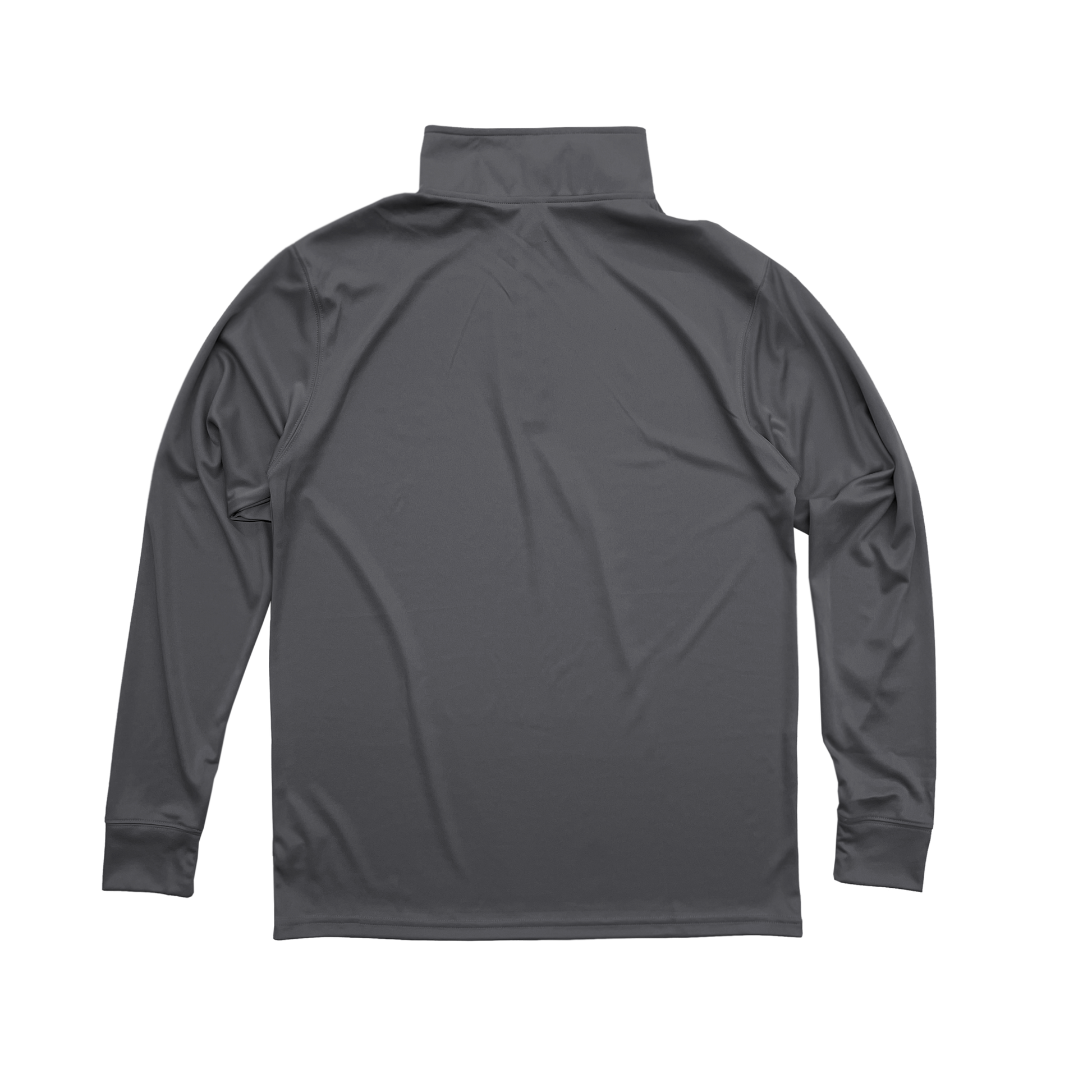 Back Flat Lay of GOEX Unisex and Men's Eco Poly 1/4 Zip in Grey