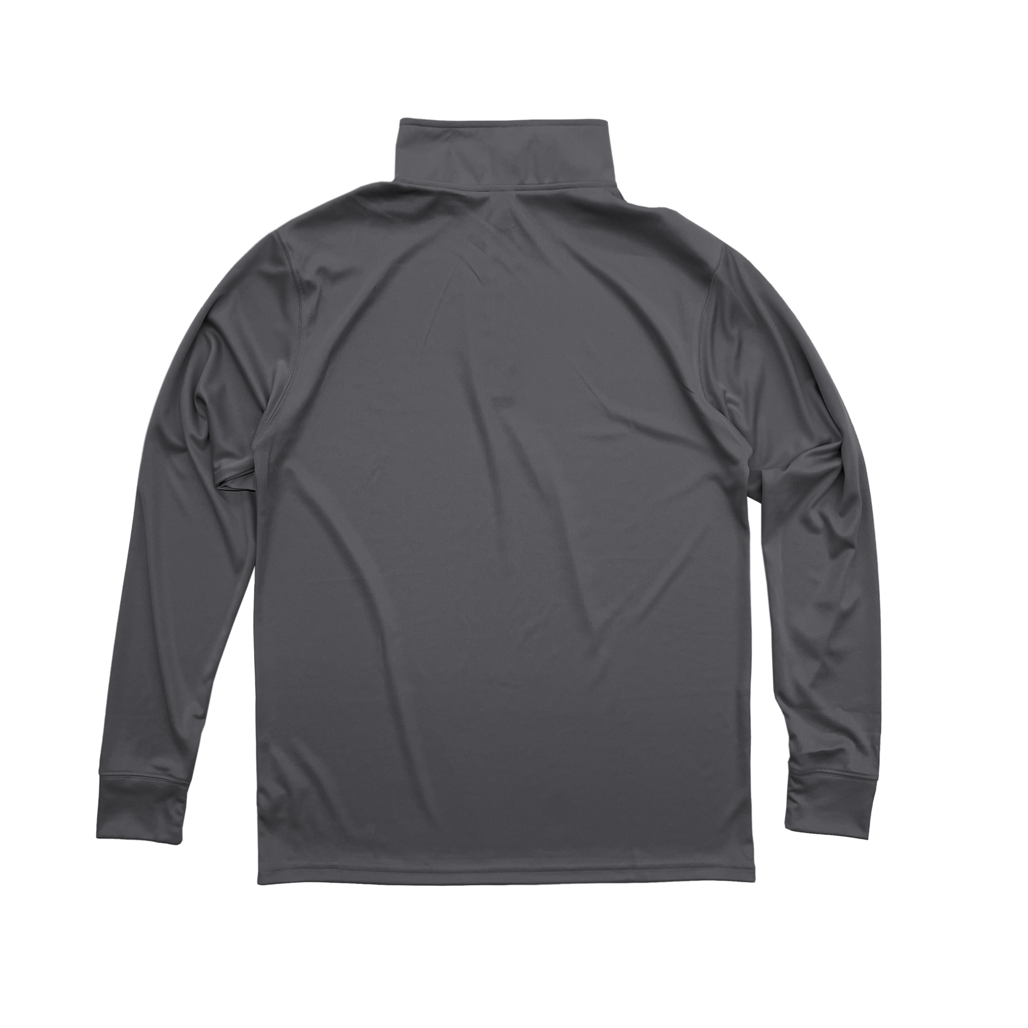 Back Flat Lay of GOEX Unisex and Men's Eco Poly 1/4 Zip in Grey