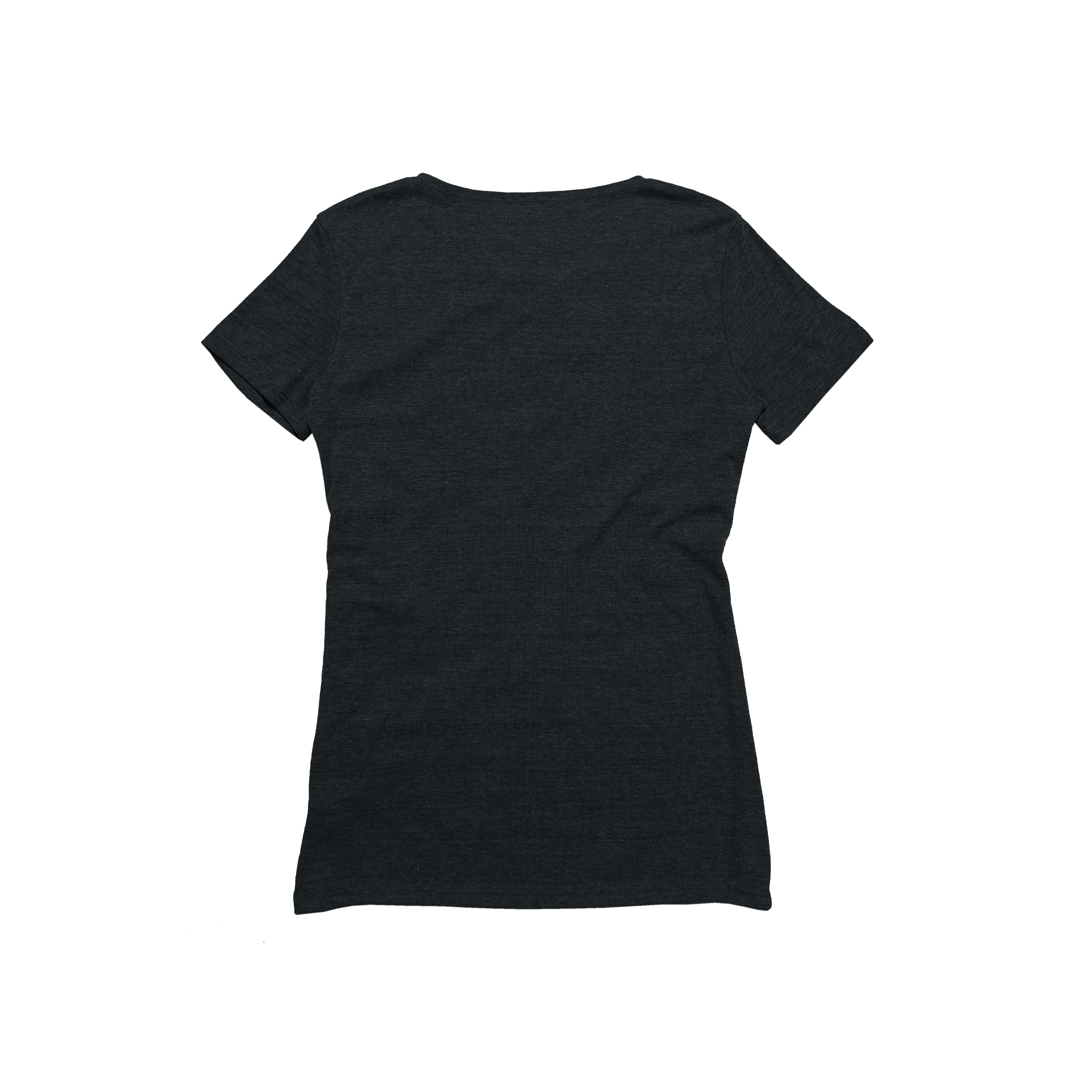 Back Flat Lay of GOEX Ladies Eco Triblend Rib Tee in Charcoal