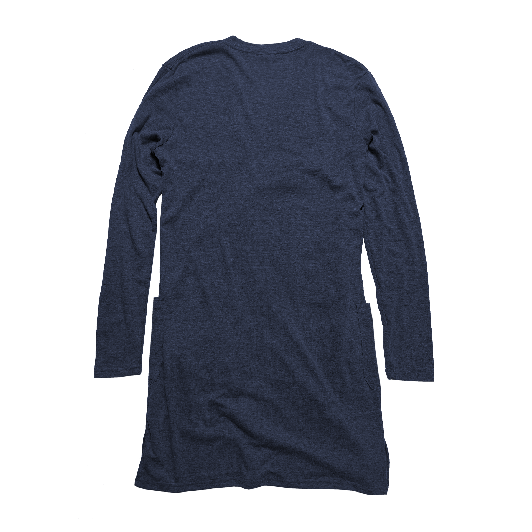 Back Flat Lay of GOEX Ladies Eco Triblend Rib Cardigan in Navy