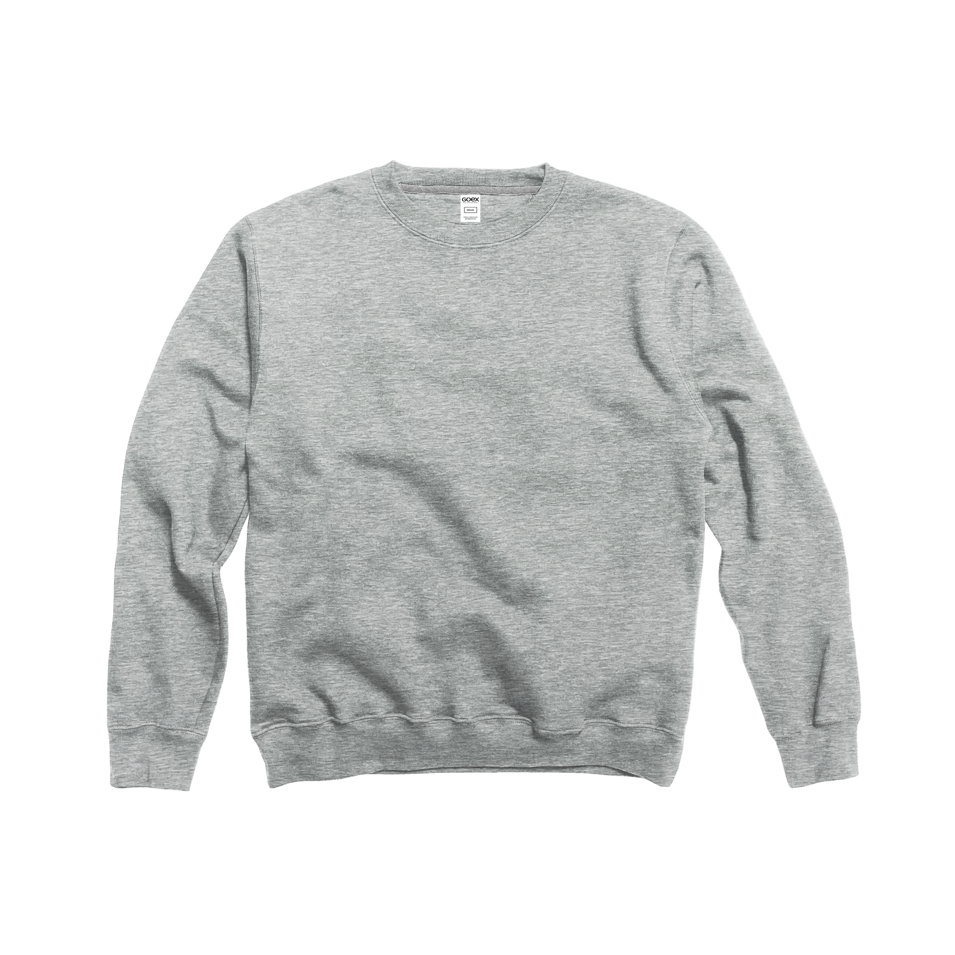 Front Flat Lay of GOEX Unisex and Men's Fleece Crew in Oxford