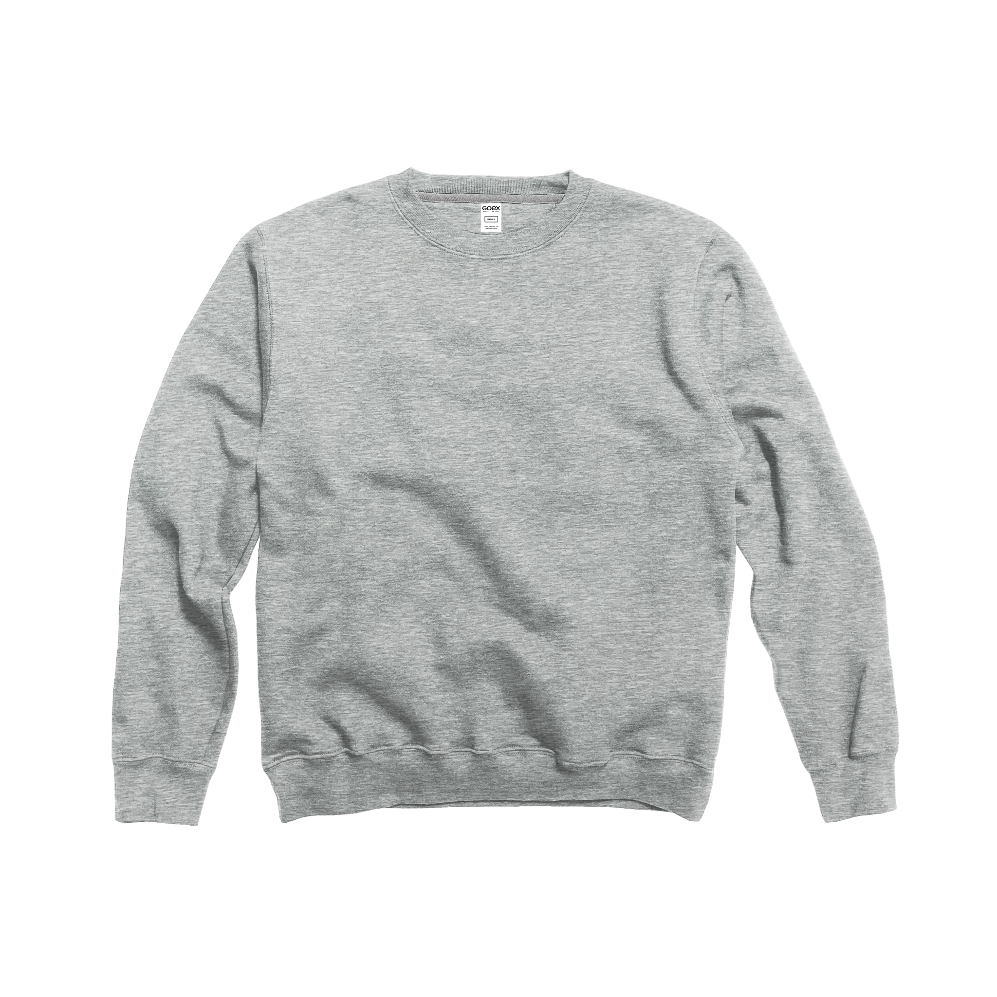 Front Flat Lay of GOEX Unisex and Men's Fleece Crew in Oxford