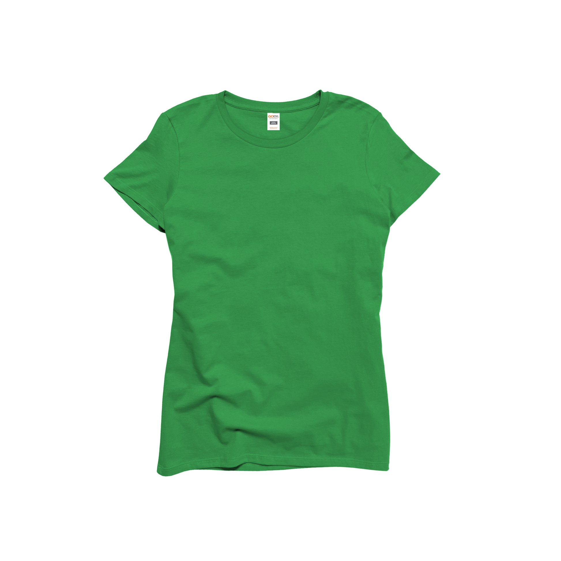 Front Flat Lay of GOEX Ladies Cotton Tee in Kelly Green
