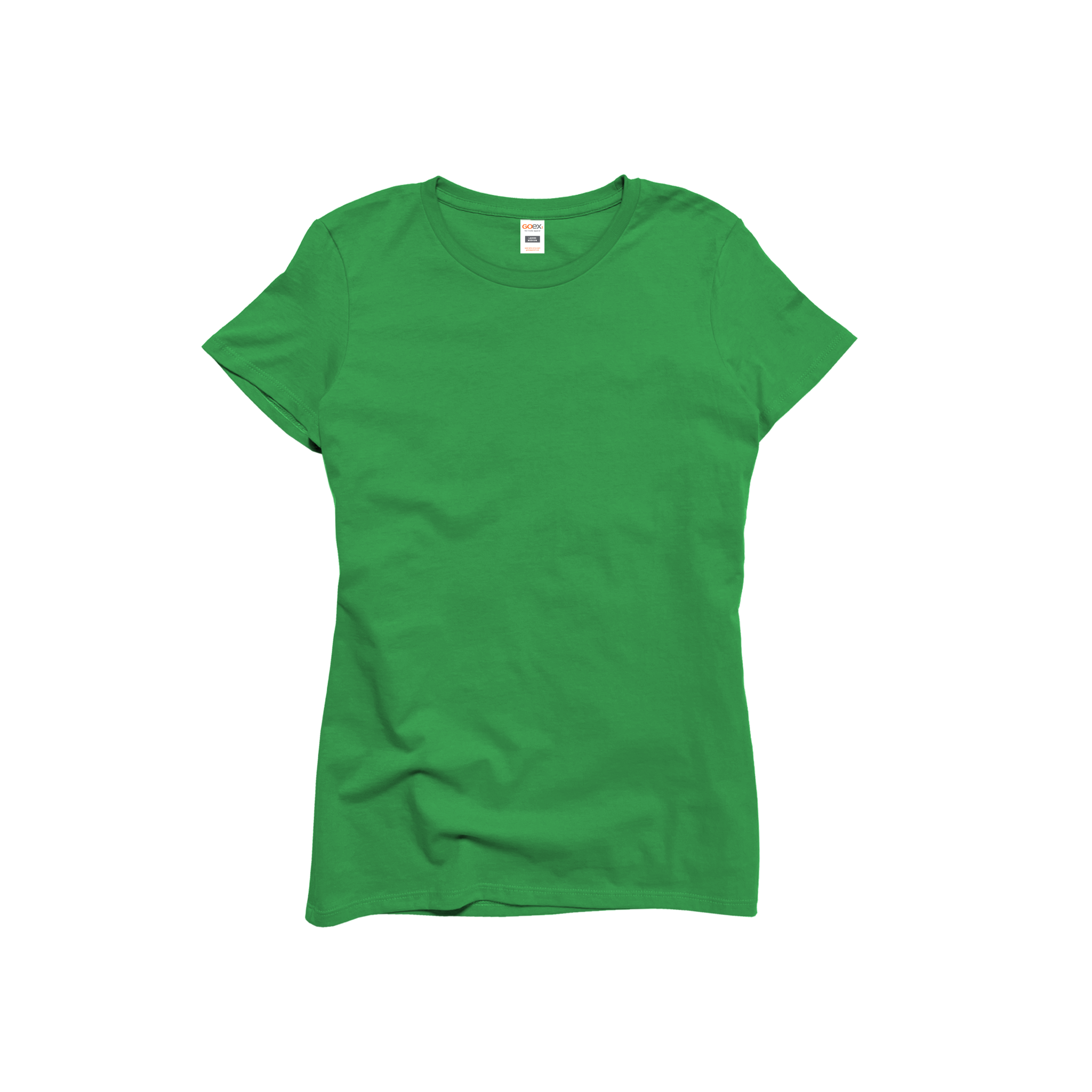 Front Flat Lay of GOEX Ladies Cotton Tee in Kelly Green